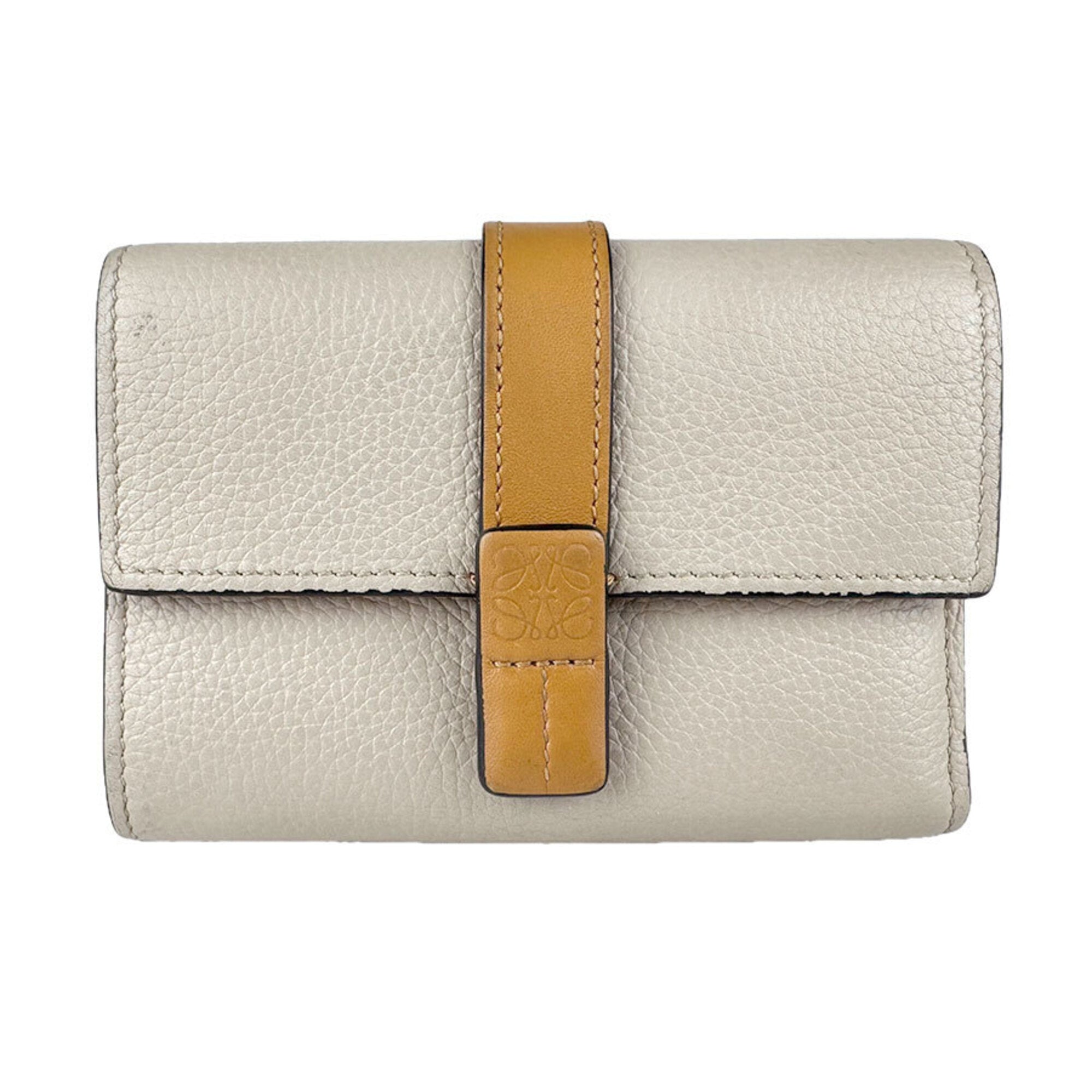 Loewe Brown Grayish Leather Wallet (Tri-Fold) (Pre-Owned)