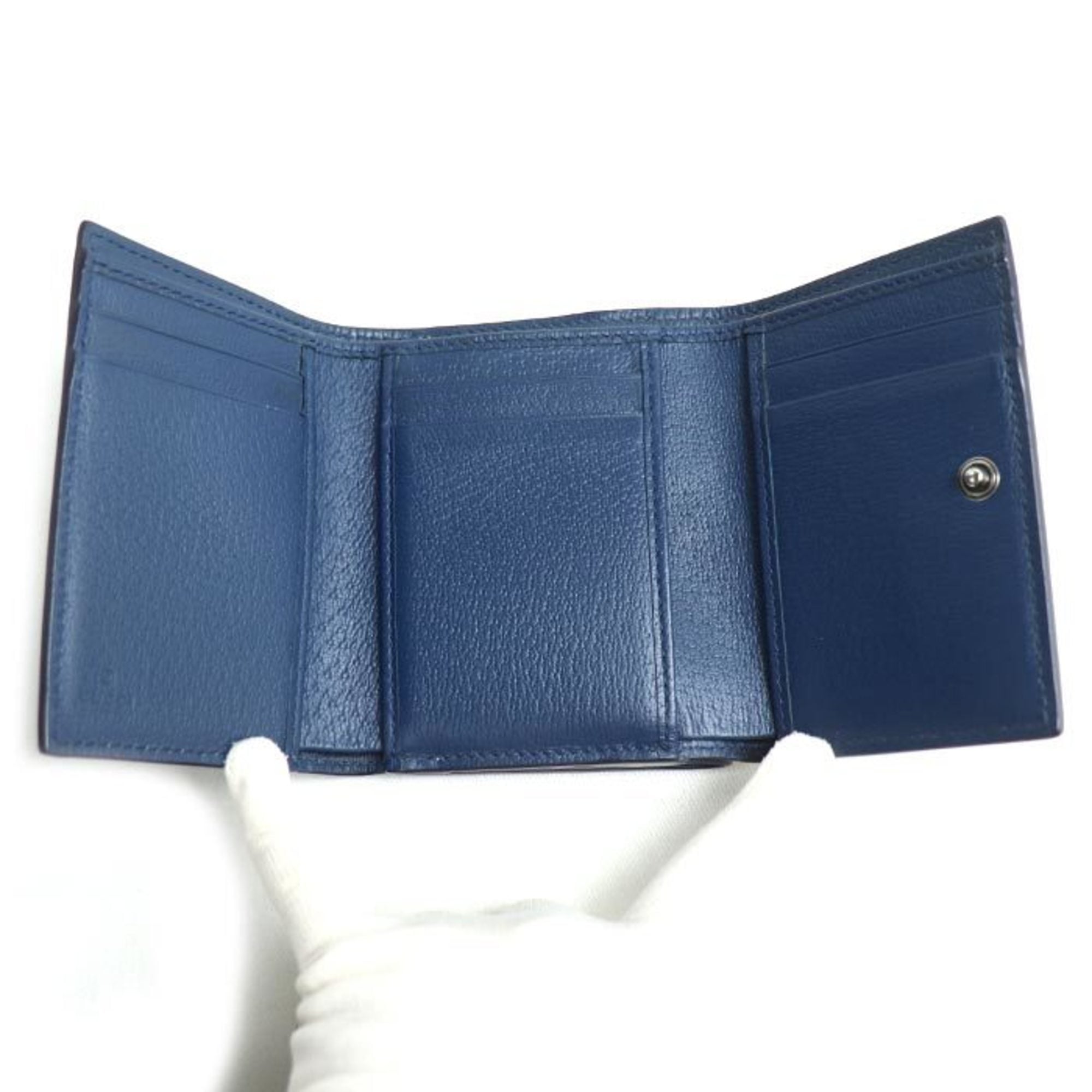 Gucci Beige Blue Gg Supreme Wallet (Tri-Fold) (Pre-Owned)