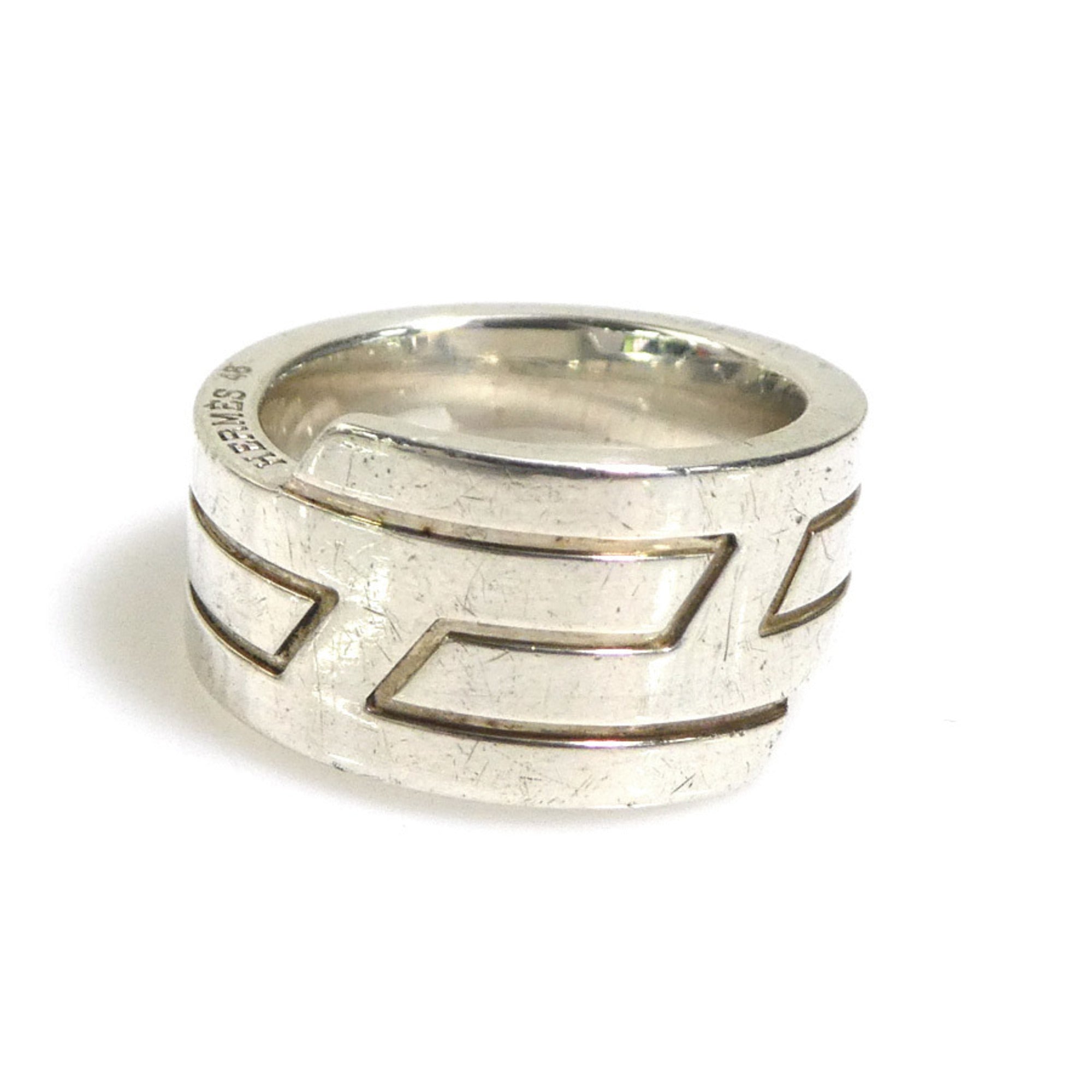 Hermes Silver 925 Band Ring (Pre-Owned)
