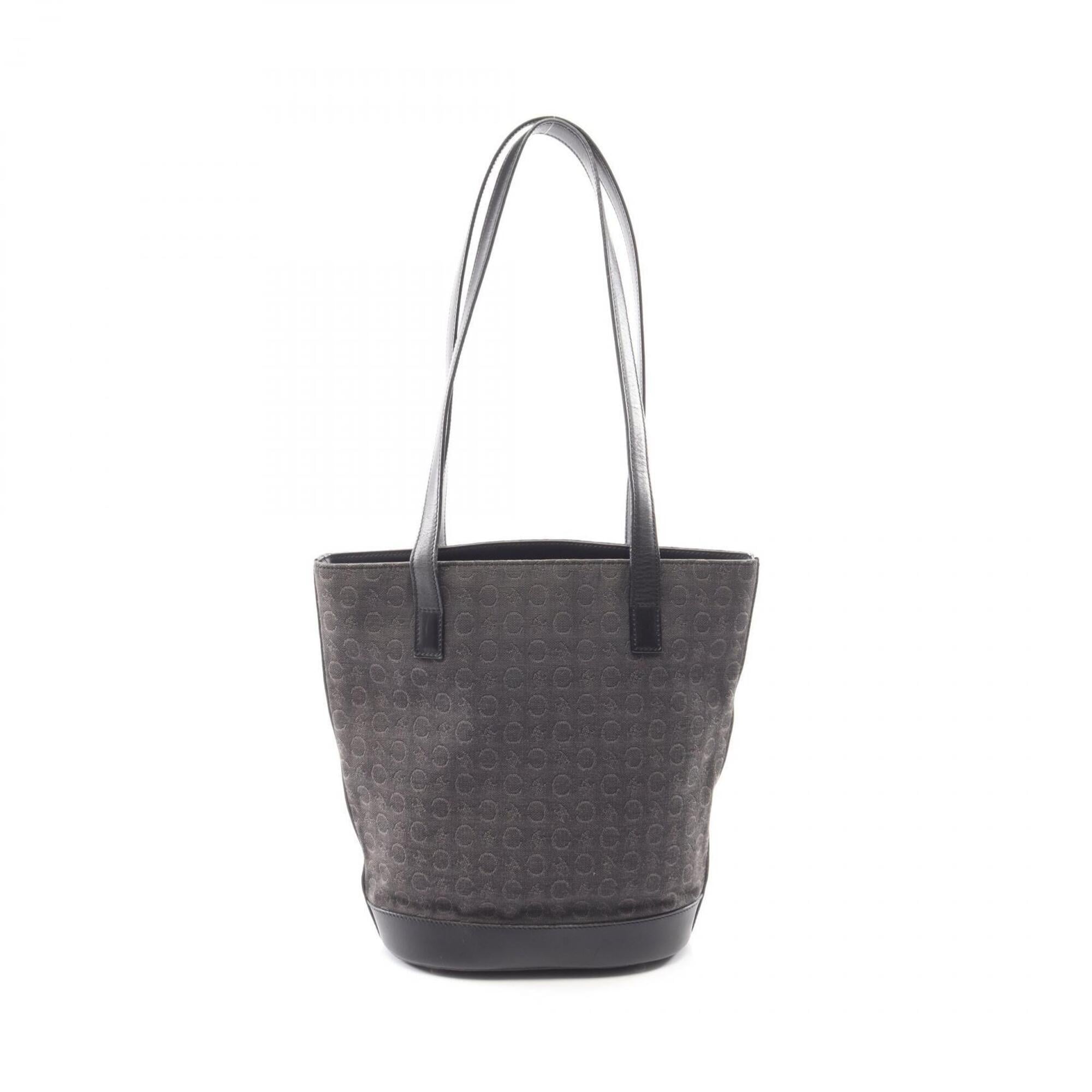Celine Black Canvas Leather Handbag Tote Bag (Pre-Owned)