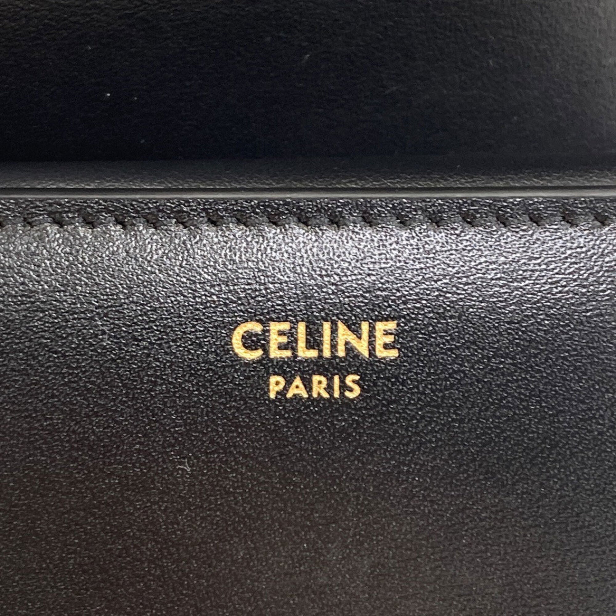 Celine Black Leather Wallet (Tri-Fold) (Pre-Owned)