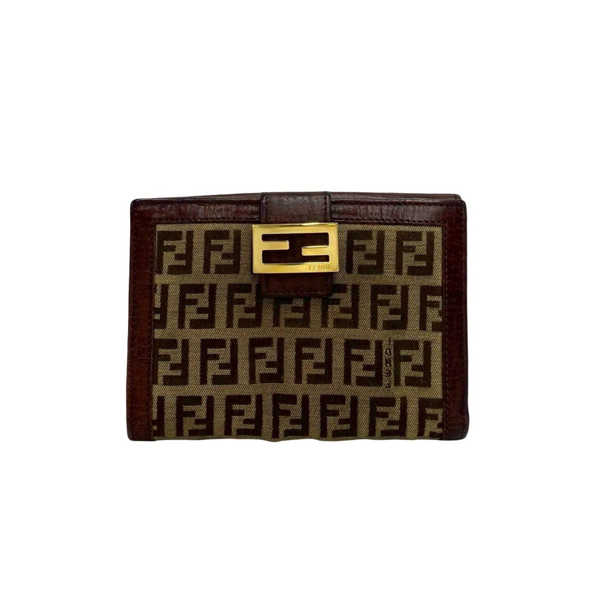 Fendi Brown Canvas Leather Wallet (Bi-Fold) (Pre-Owned)