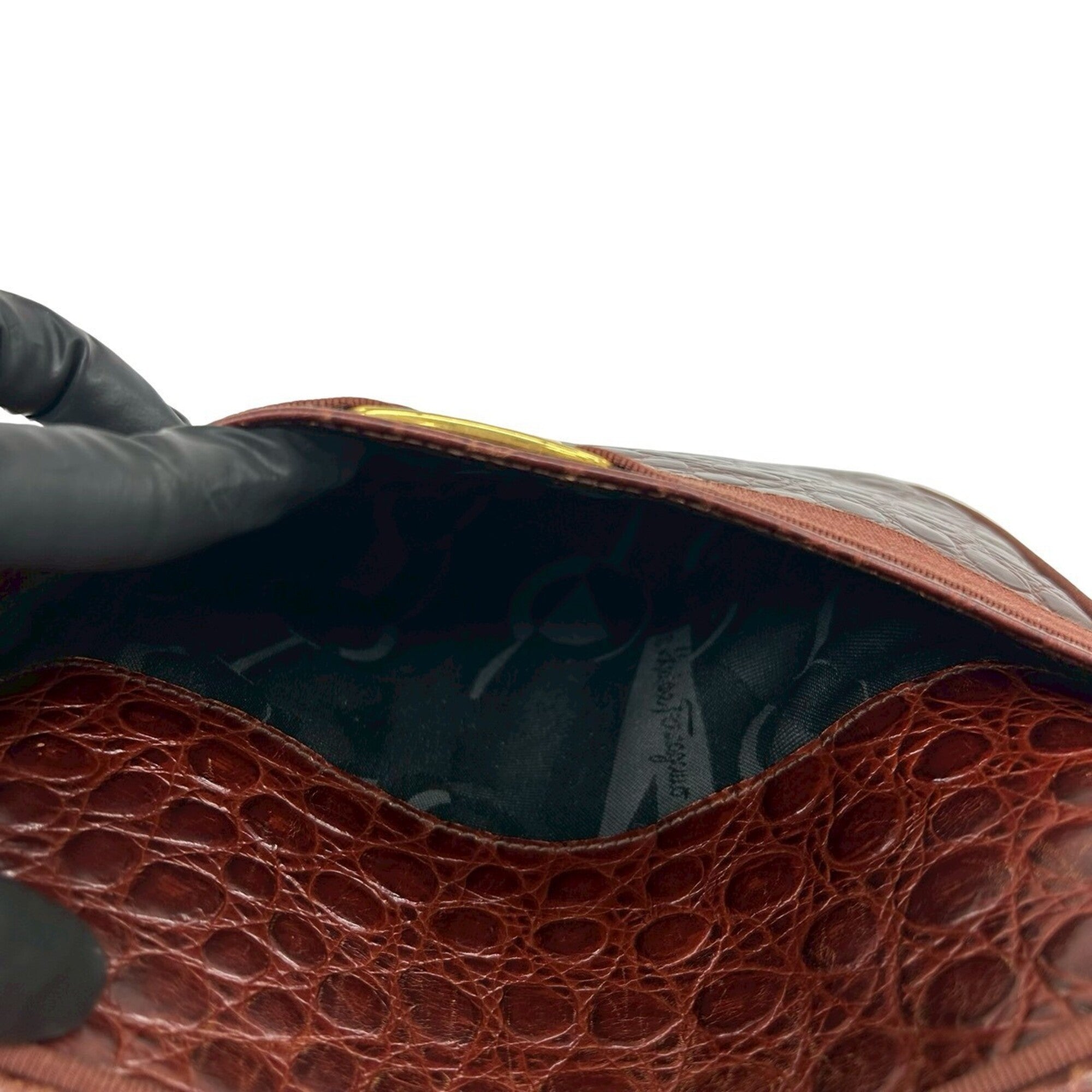 Salvatore Ferragamo Brown Leather Shoulder Bag (Pre-Owned)