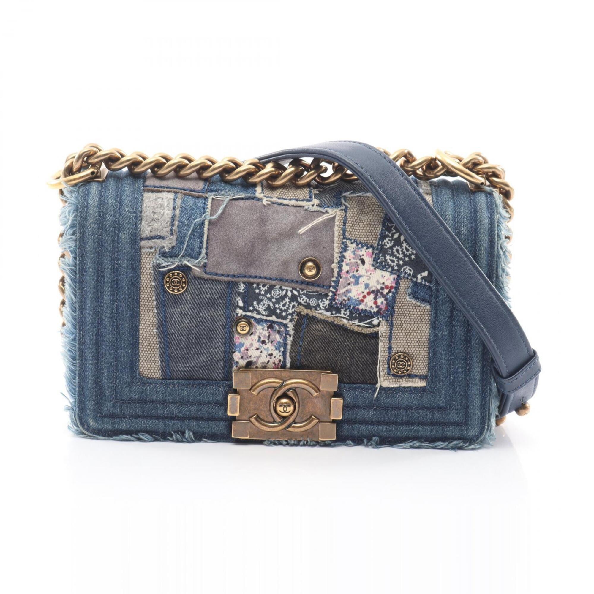 Chanel Blue Ivory Multi-Color Denim Handbag Shoulder Bag (Pre-Owned)
