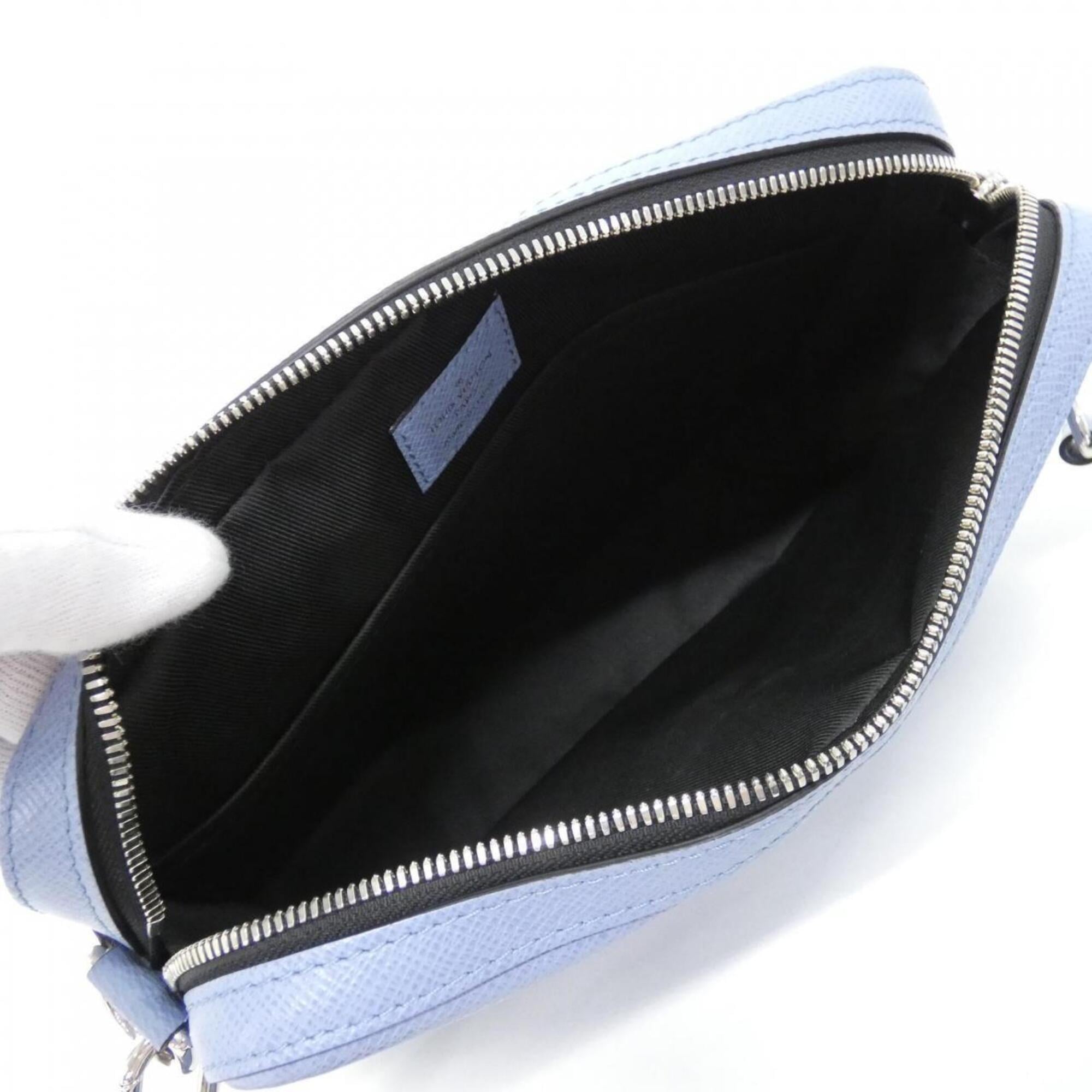 Louis Vuitton Sky Blue Coated Canvas Leather Handbag Pouch (Pre-Owned)