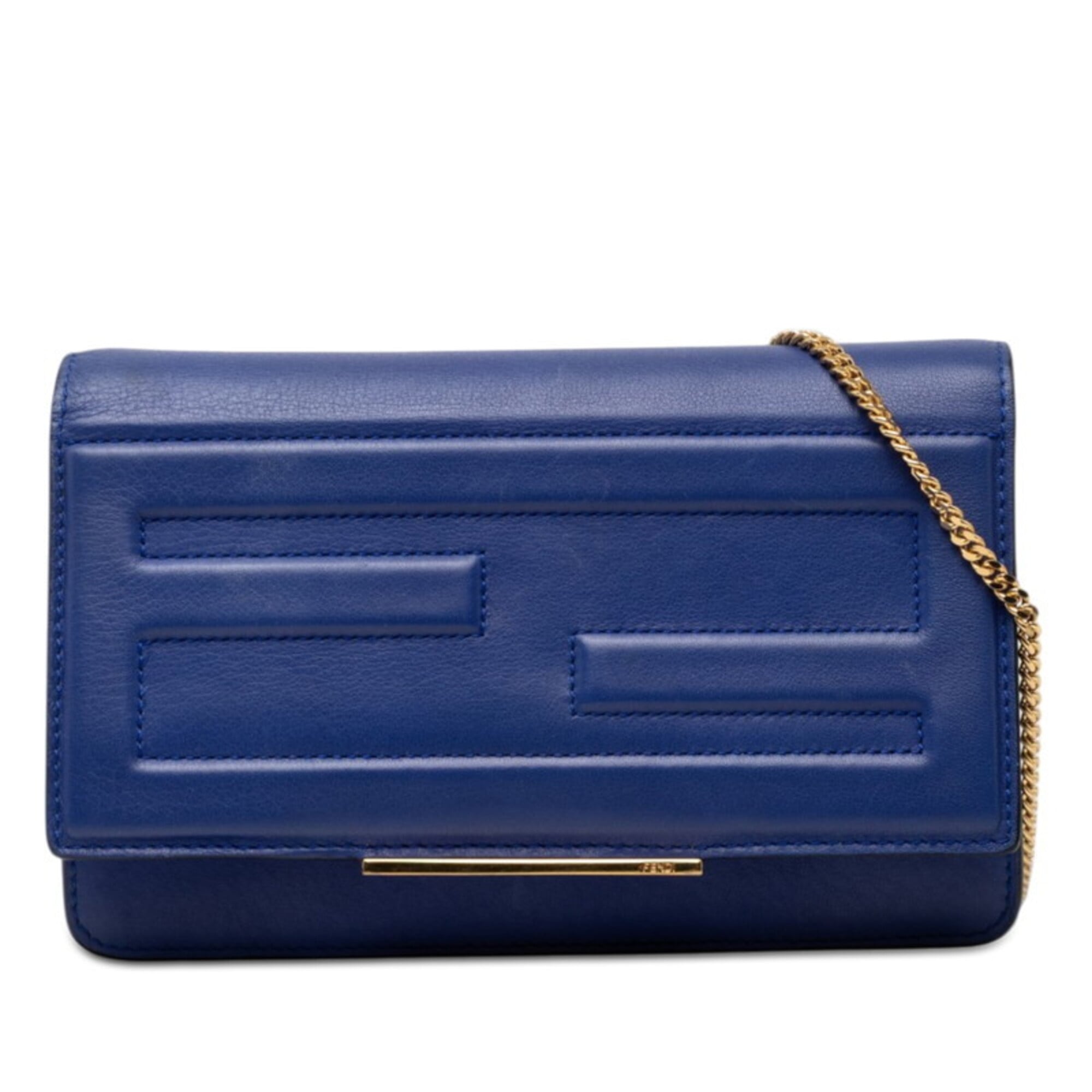 Fendi Blue Leather Shoulder Bag (Pre-Owned)