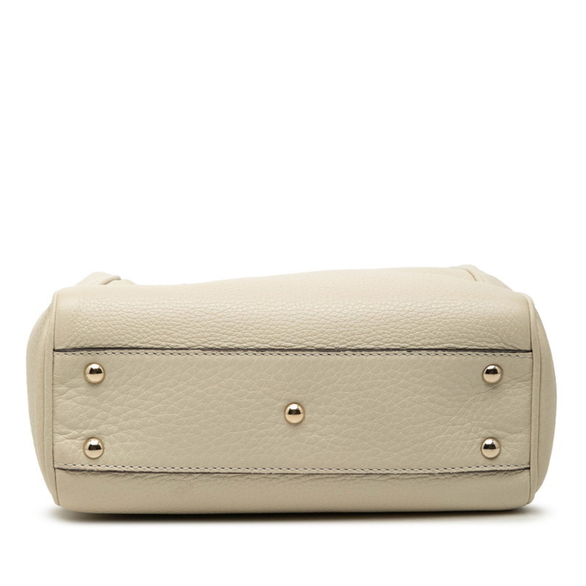 Gucci Ivory White Leather Handbag Shoulder Bag (Pre-Owned)