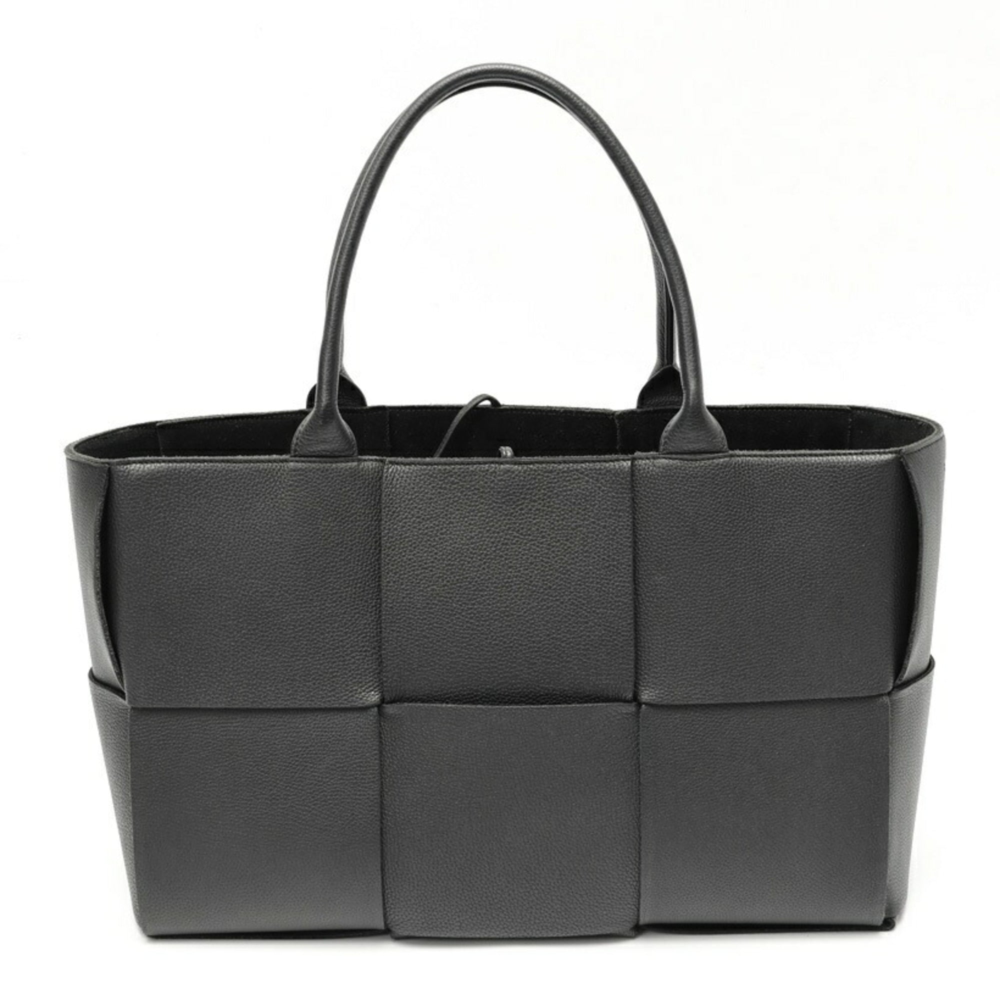 Bottega Veneta Intrecciato Black Leather Tote Bag (Pre-Owned)