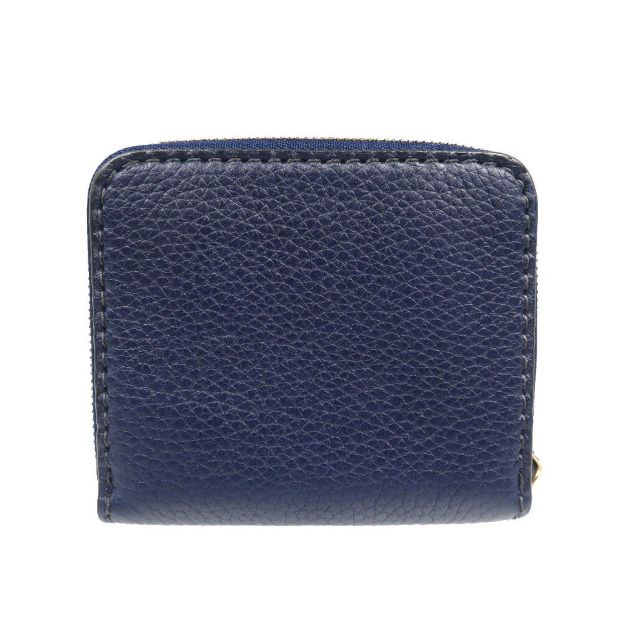 Christian Dior Navy Leather Wallet (Bi-Fold) (Pre-Owned)