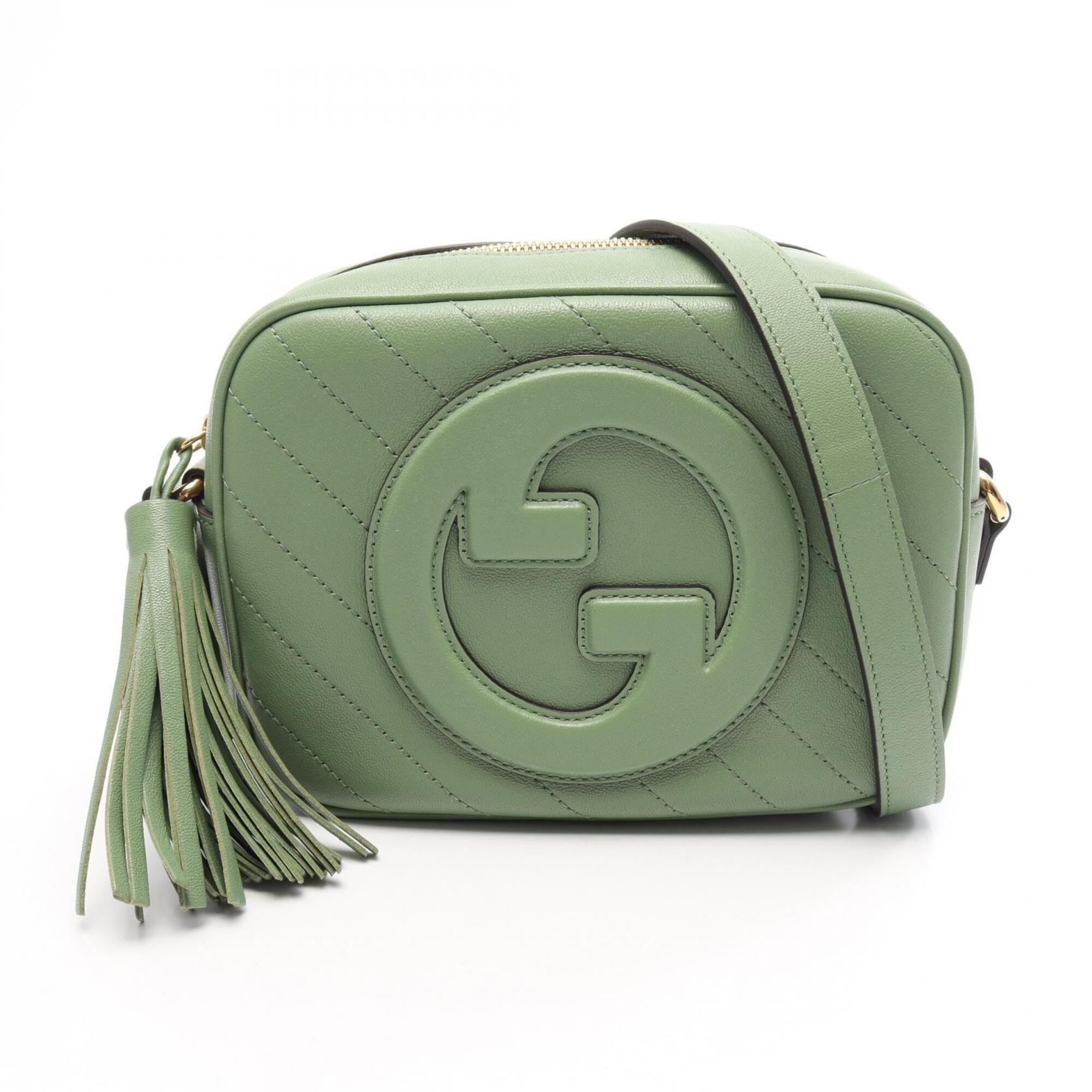 Gucci Green Leather Handbag Shoulder Bag (Pre-Owned)