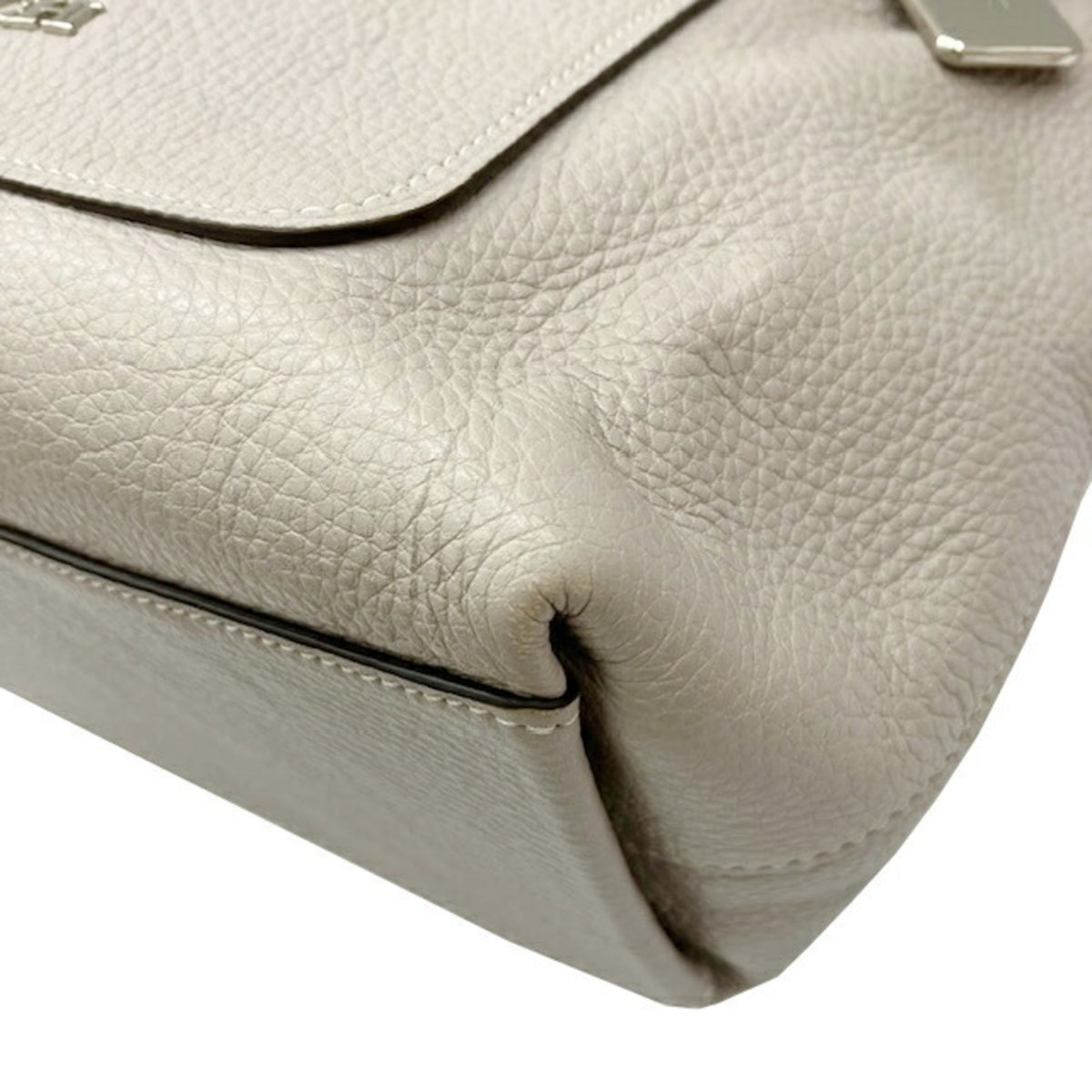 Coach Gray Leather Handbag Shoulder Bag (Pre-Owned)