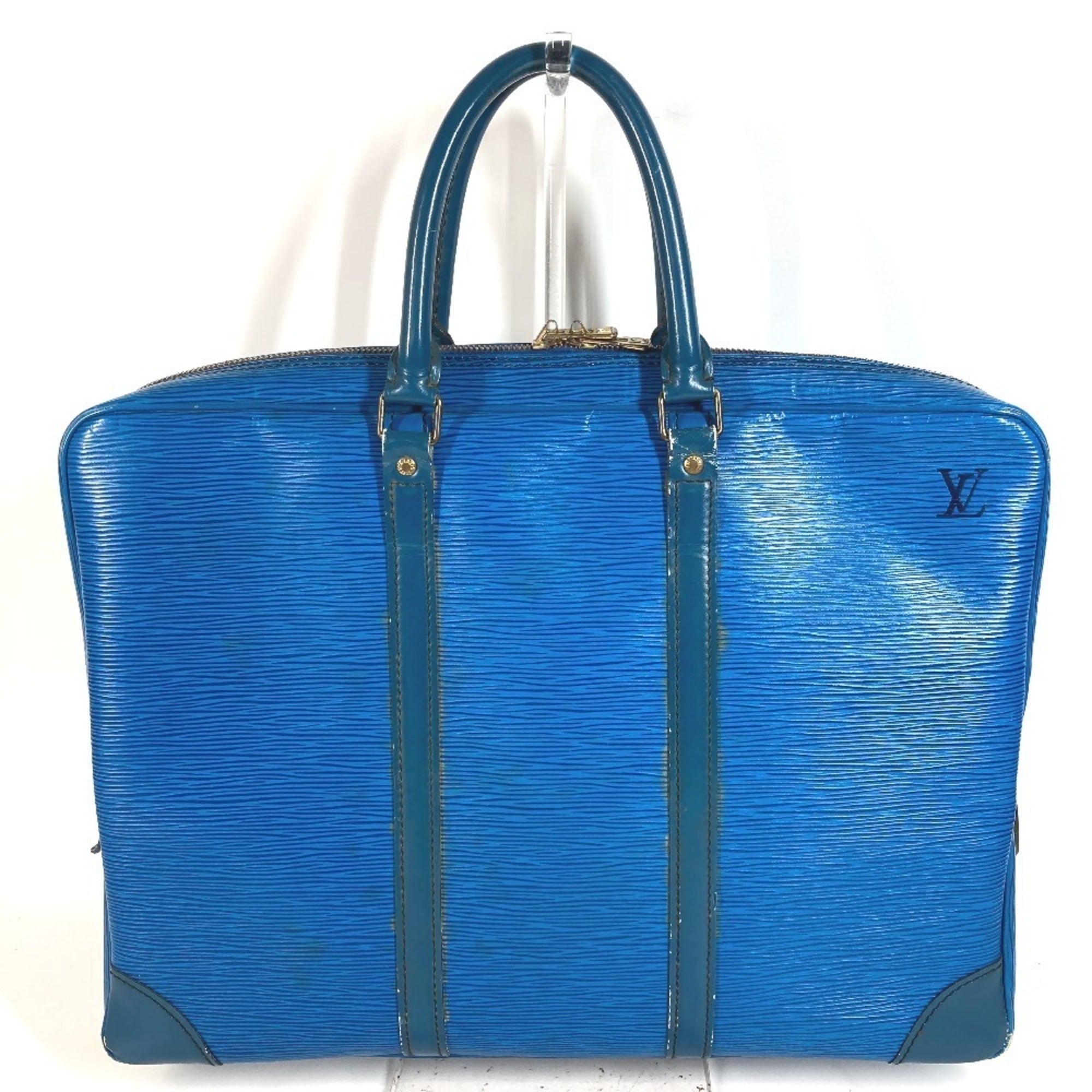 Louis Vuitton Blue Toledo Blue Epi Leather Briefcase Handbag Tote Bag (Pre-Owned)