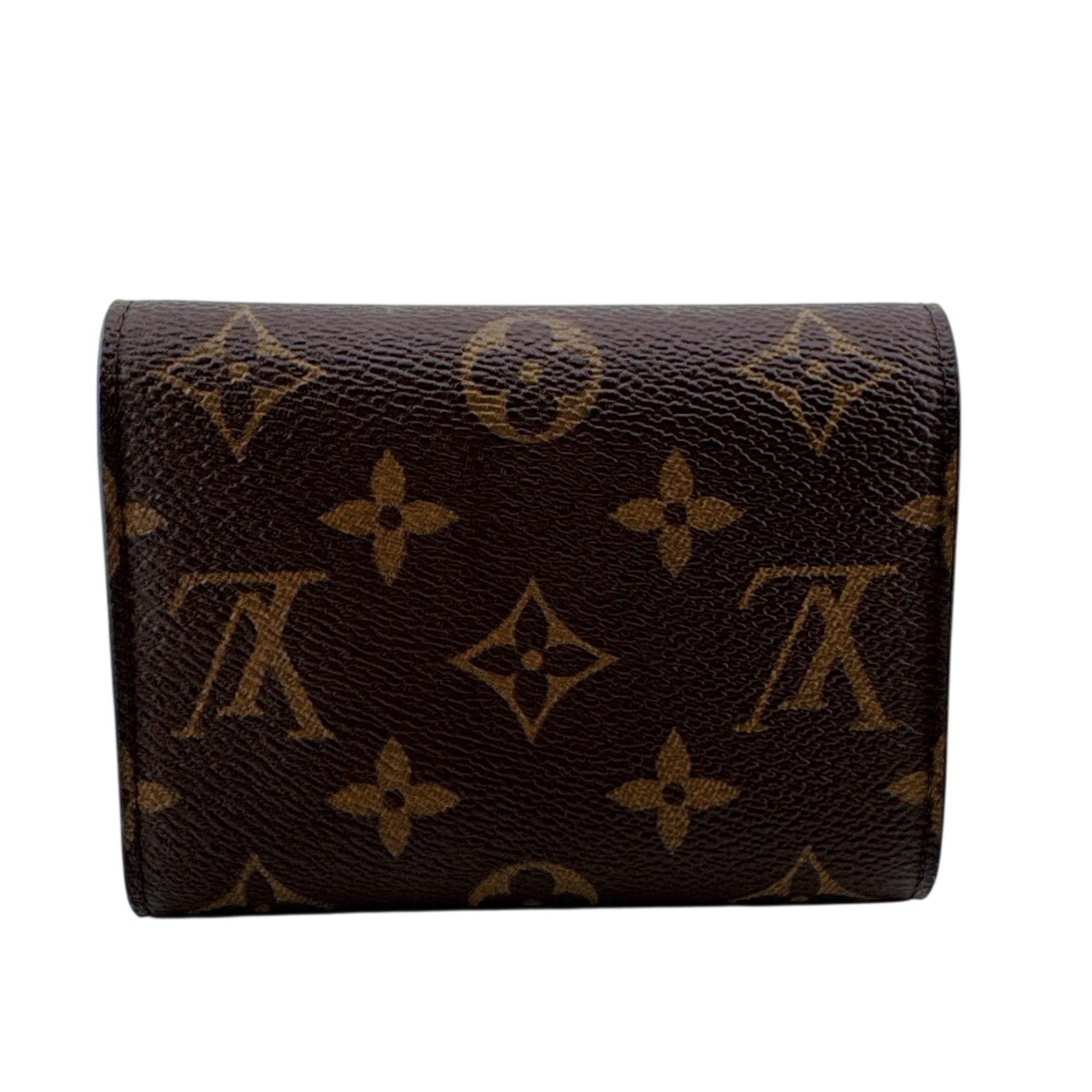 Louis Vuitton Monogram Brown Leather Wallet (Tri-Fold) (Pre-Owned)