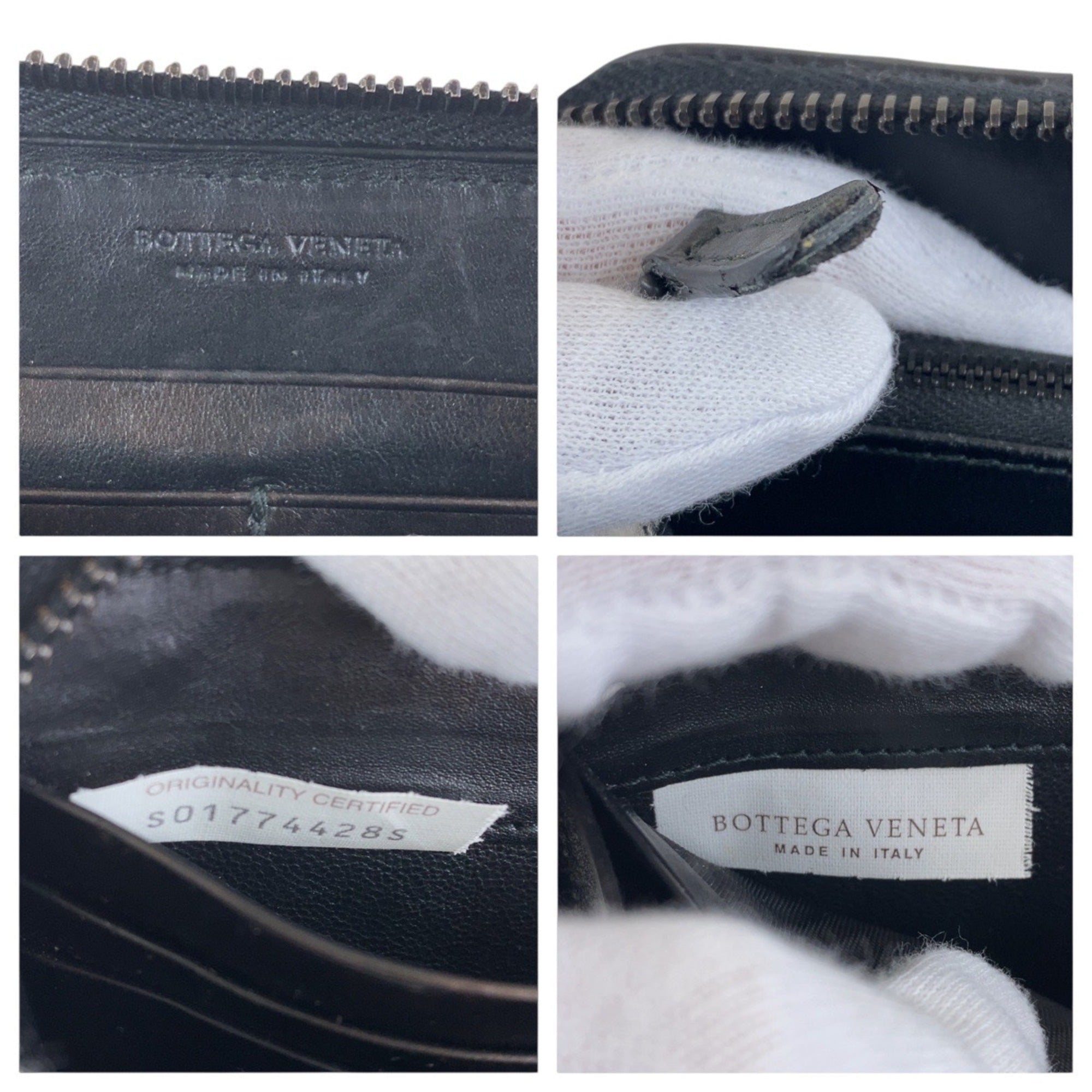 Bottega Veneta Black Leather Long Wallet (Bi-Fold) (Pre-Owned)