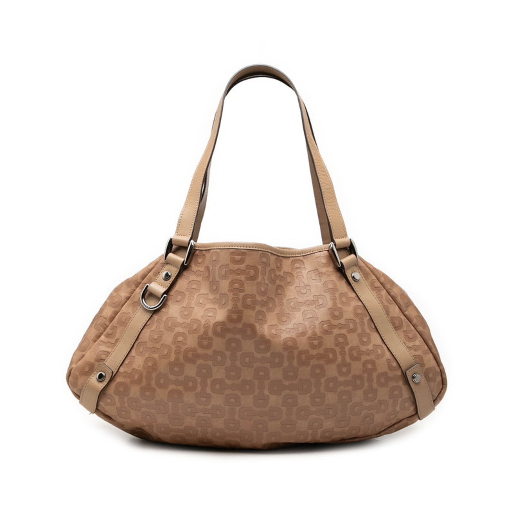 Gucci Horsebit Beige Leather Handbag Tote Bag (Pre-Owned)