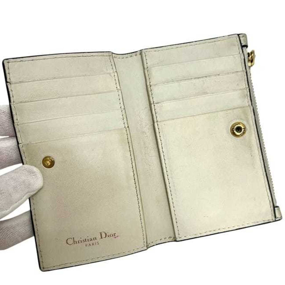 Christian Dior Beige Leather Wallet (Bi-Fold) (Pre-Owned)
