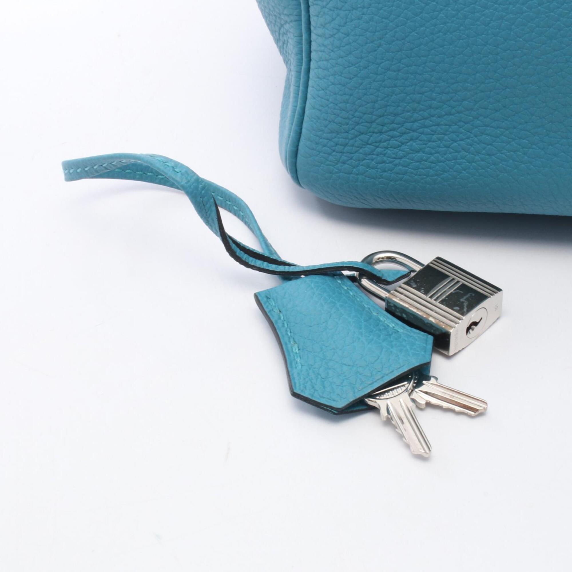 Hermes Blue Turquoise Togo Leather Handbag (Pre-Owned)