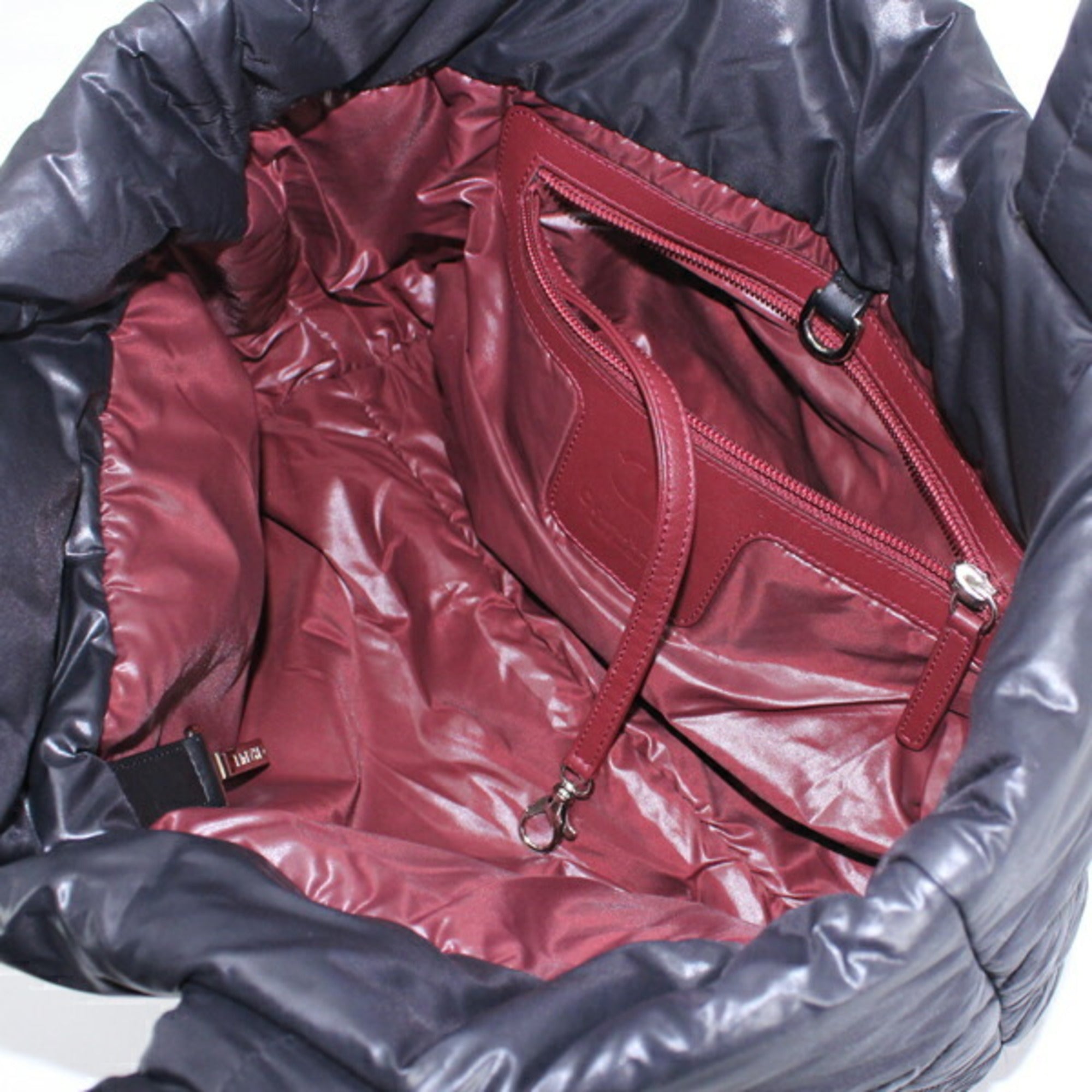 Chanel Black Bordeaux Nylon Handbag Tote Bag (Pre-Owned)