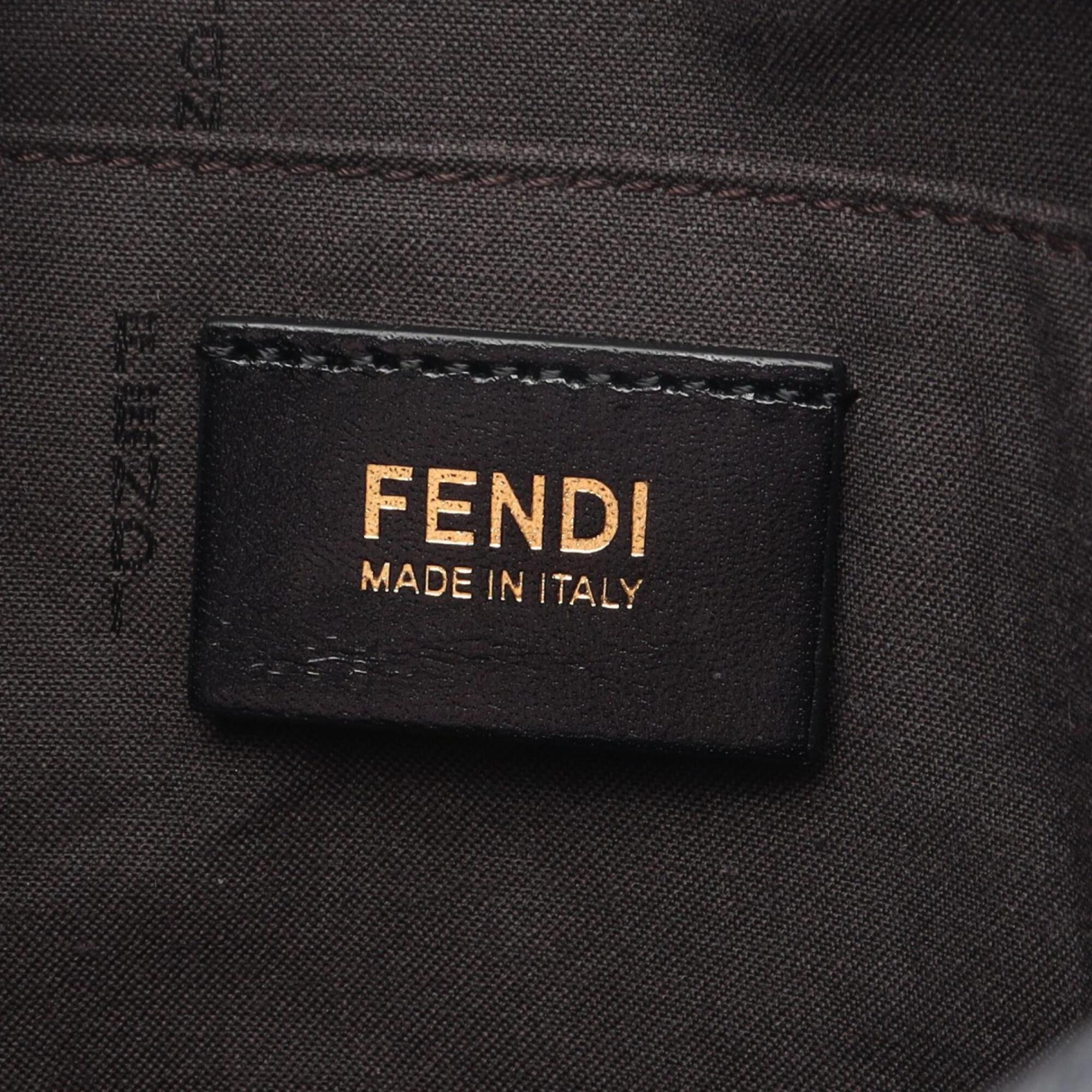 Fendi Black Coated Canvas Leather Shoulder Bag (Pre-Owned)