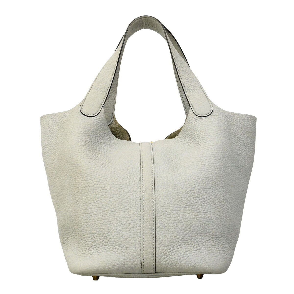Hermes Gray Taurillon Clemence Leather Handbag (Pre-Owned)