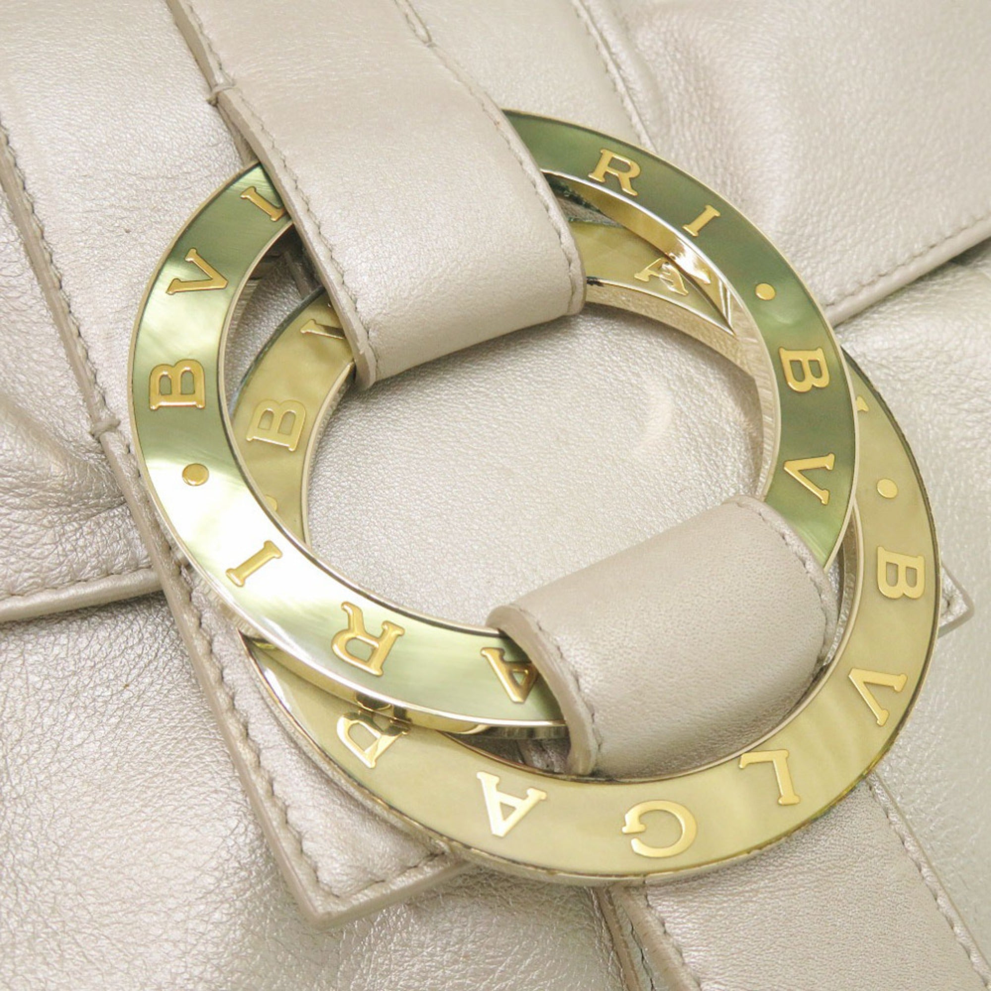 Bvlgari Silver Gray Leather Shoulder Bag (Pre-Owned)