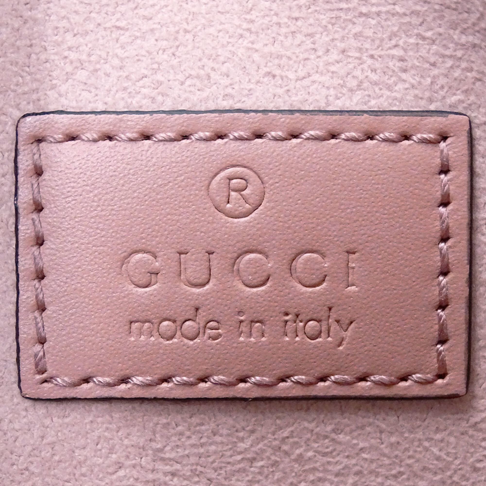 Gucci Pink Gg Leather Handbag Shoulder Bag (Pre-Owned)