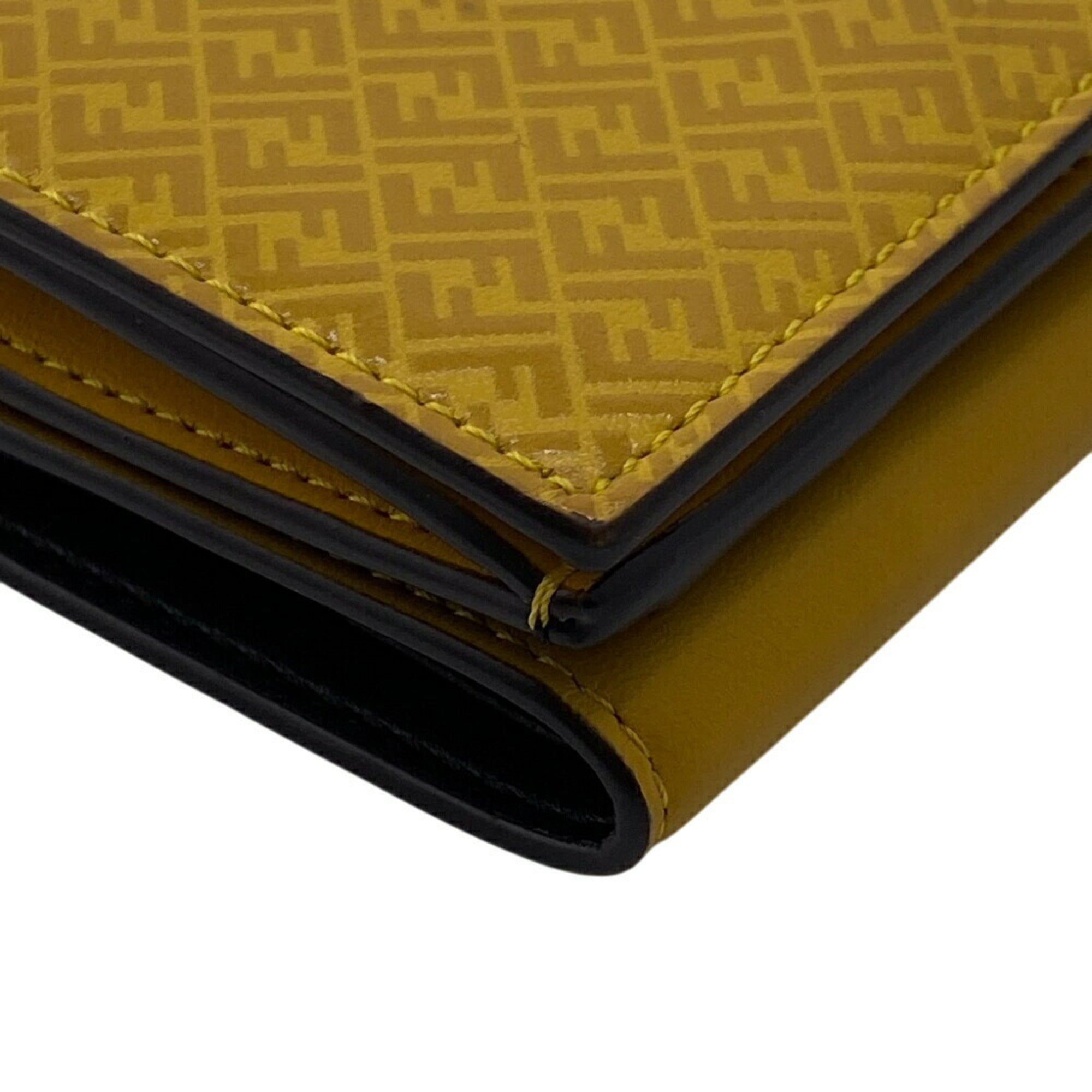 Fendi Yellow Leather Wallet (Tri-Fold) (Pre-Owned)