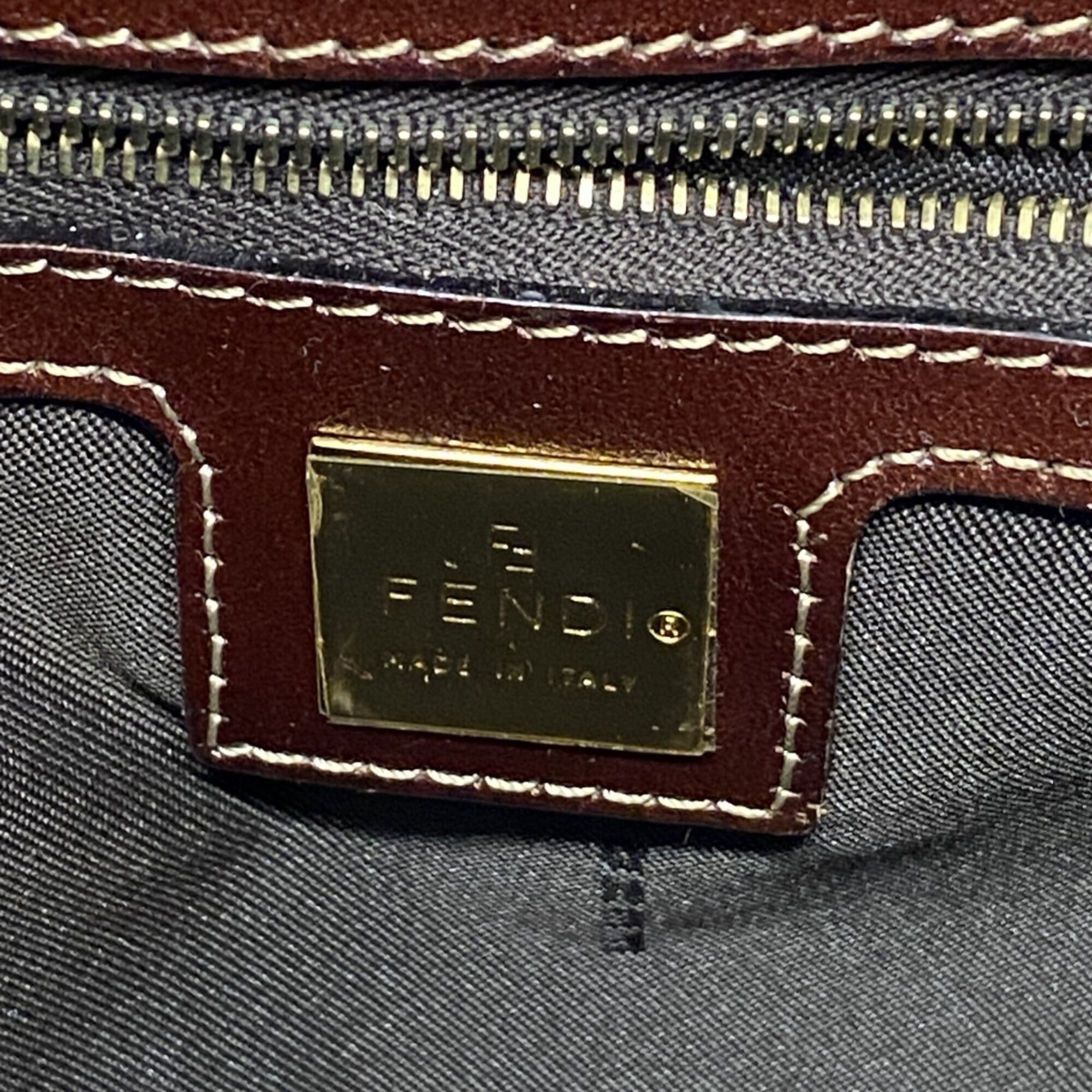 Fendi Brown Coated Canvas Handbag (Pre-Owned)