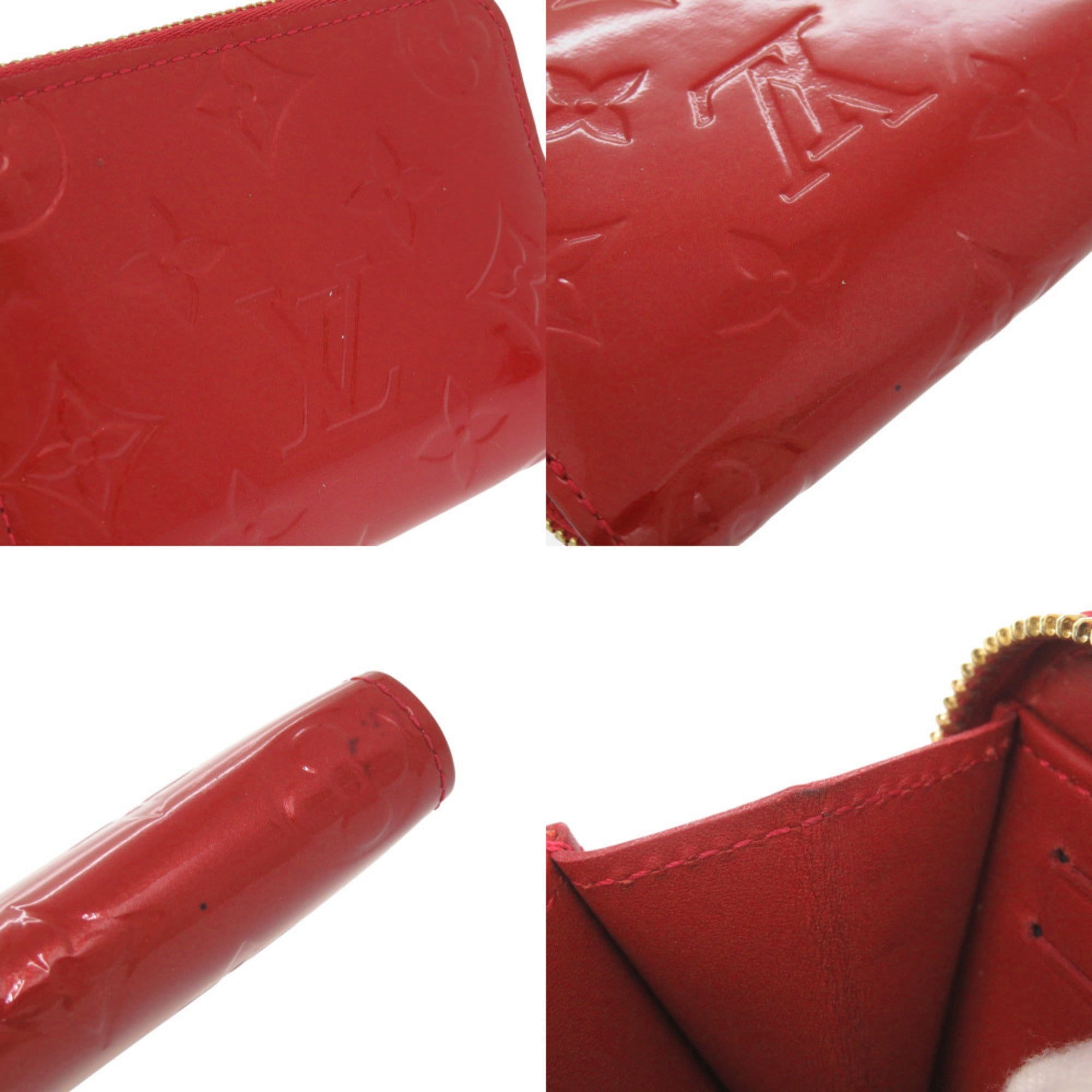 Louis Vuitton Red Color Monogram Vernis Coin Purse/Coin Case (Pre-Owned)