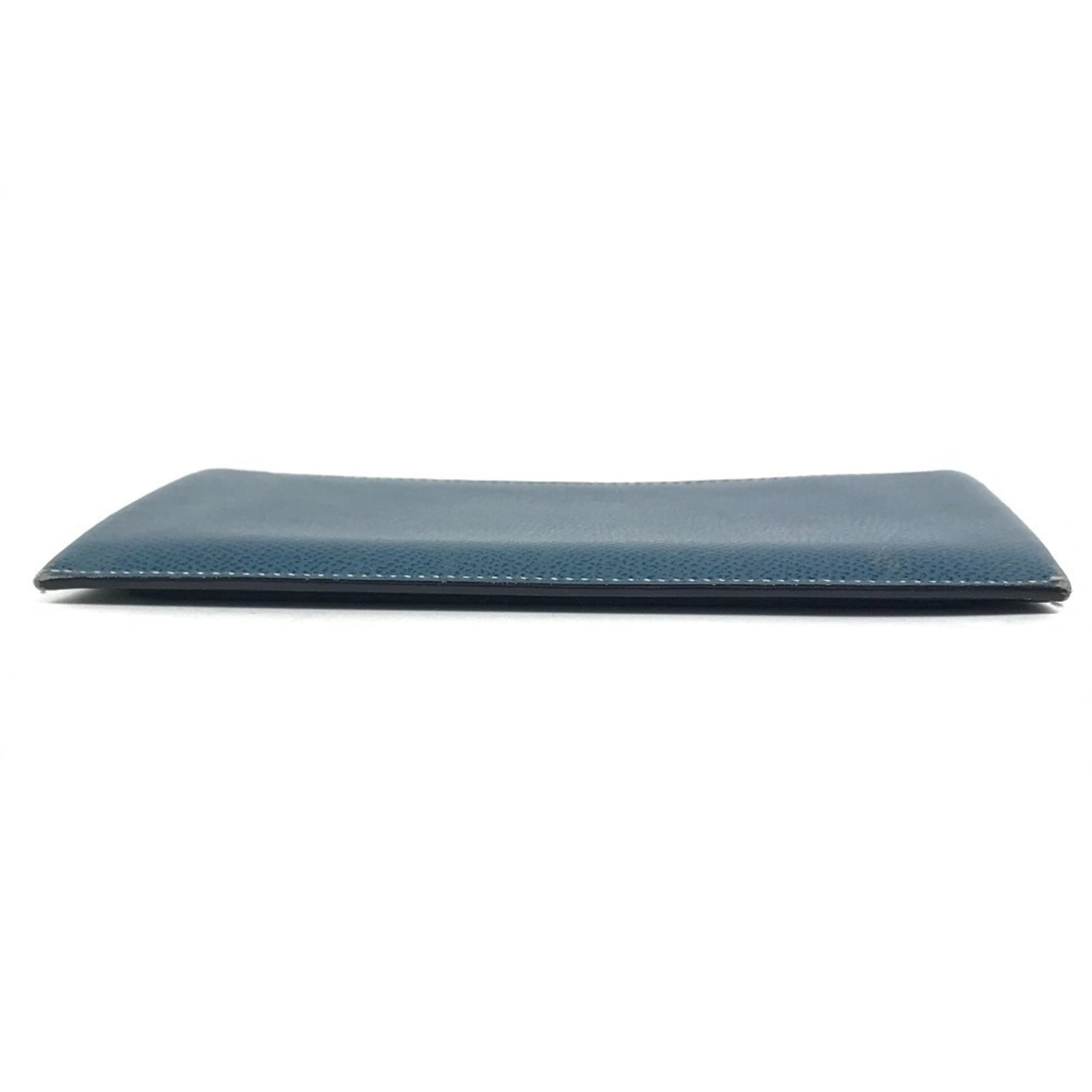 Hermes Blue Epsom Leather Clutch Bag Pouch (Pre-Owned)