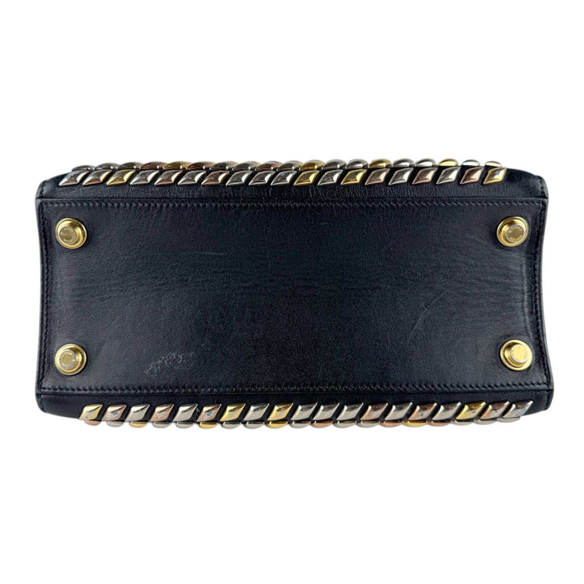Louis Vuitton Black Leather Handbag Shoulder Bag (Pre-Owned)