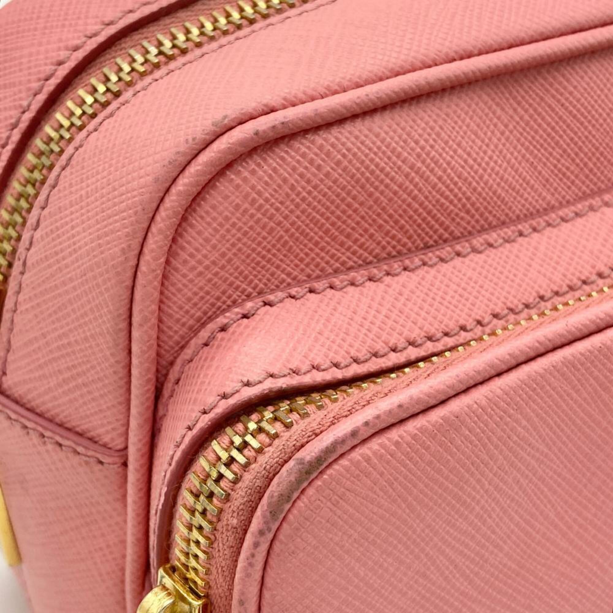 Prada Pink Leather Shoulder Bag (Pre-Owned)