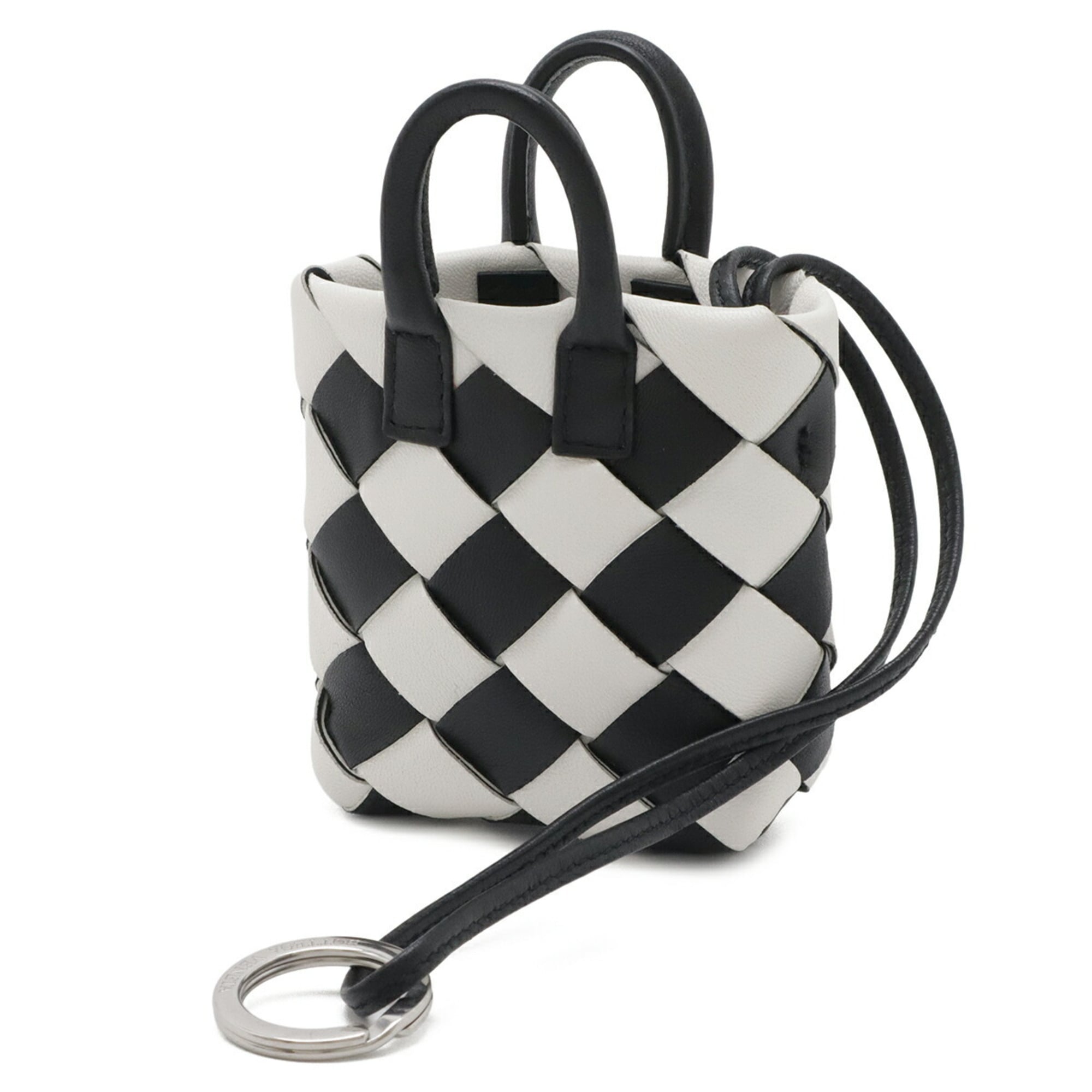 Bottega Veneta Black White Leather Pouch (Pre-Owned)