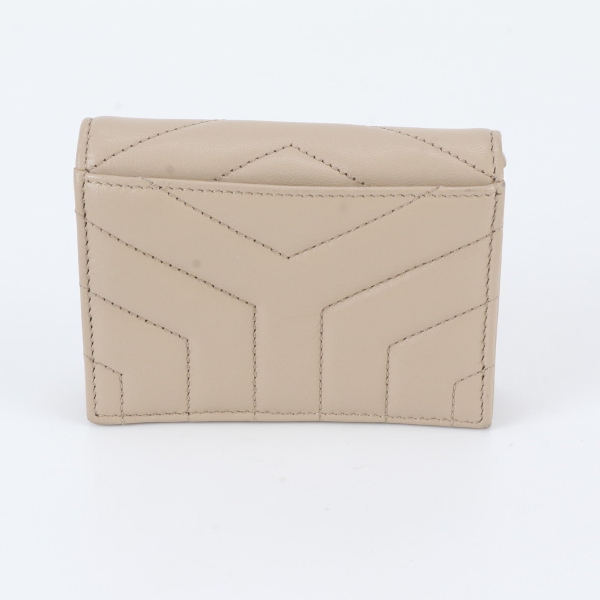 Yves Saint Laurent Beige Leather Wallet (Bi-Fold) (Pre-Owned)
