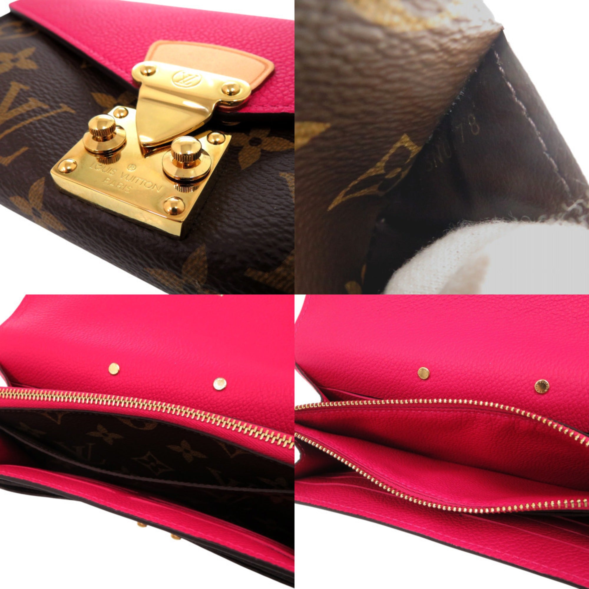 Louis Vuitton Brown Monogram Pink Monogram Long Wallet (Bi-Fold) (Pre-Owned)