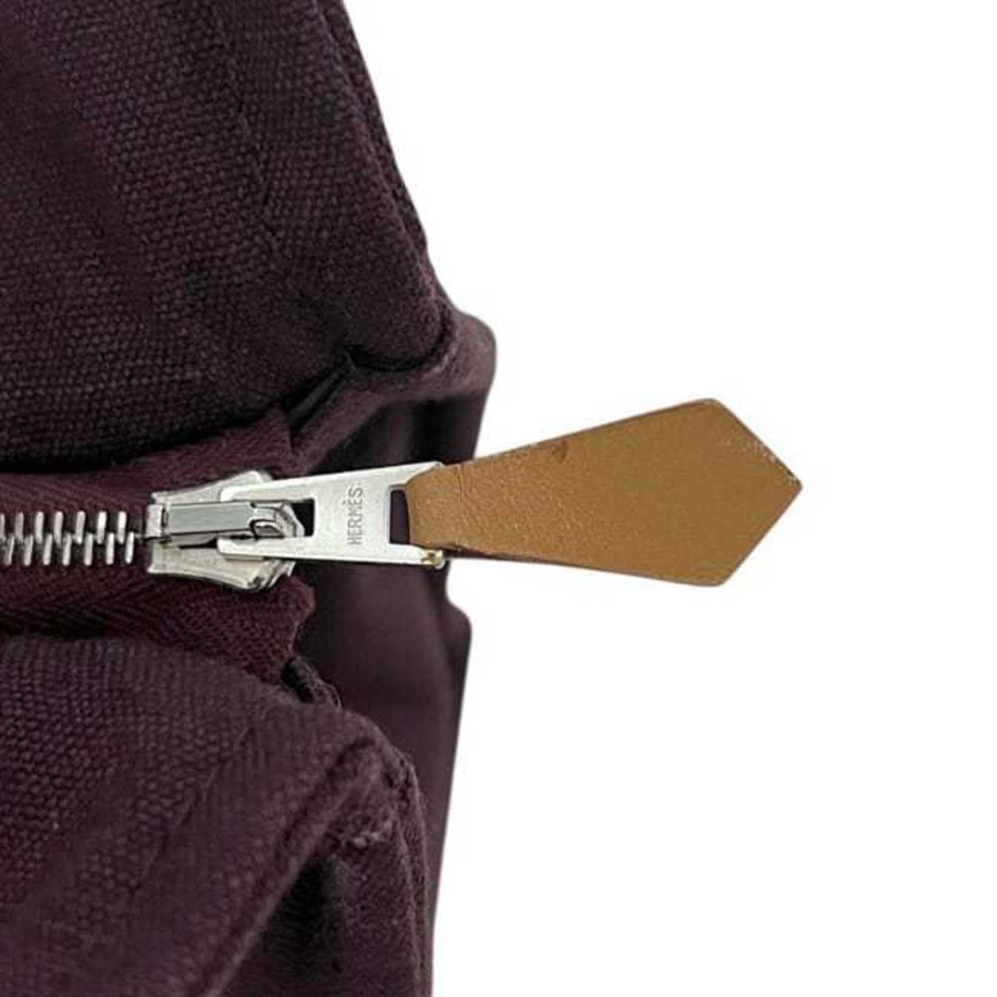 Hermes Bordeaux Cotton Clutch Bag (Pre-Owned)