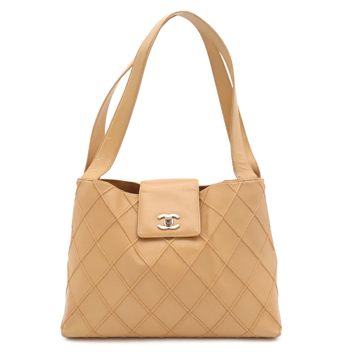 Chanel Beige Leather Handbag Pouch (Pre-Owned)