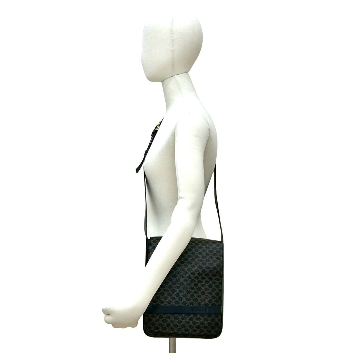 Celine Black Brown Leather Pvc Shoulder Bag (Pre-Owned)