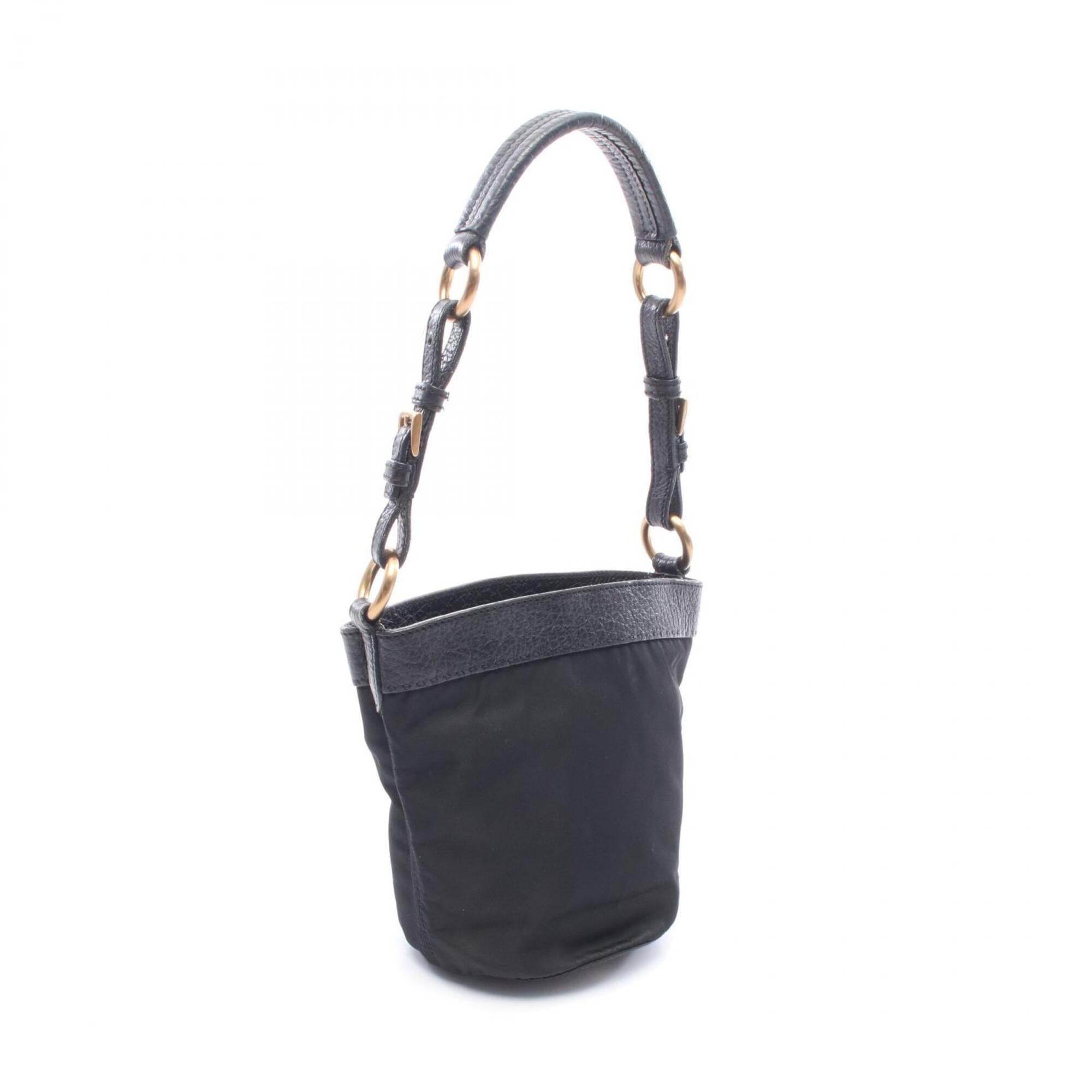 Prada Black Nylon Leather Handbag (Pre-Owned)