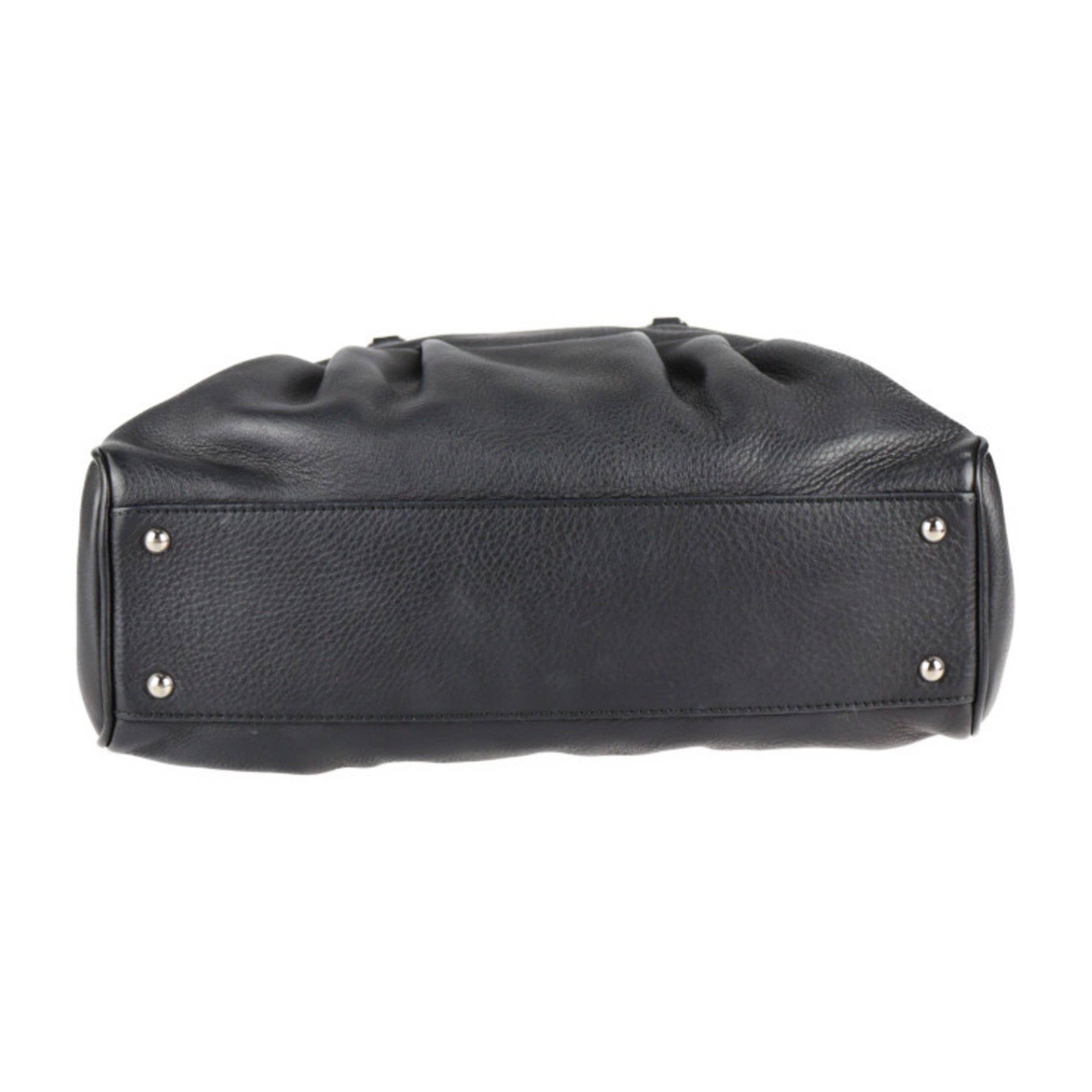 Salvatore Ferragamo Gancini Black Leather Handbag (Pre-Owned)