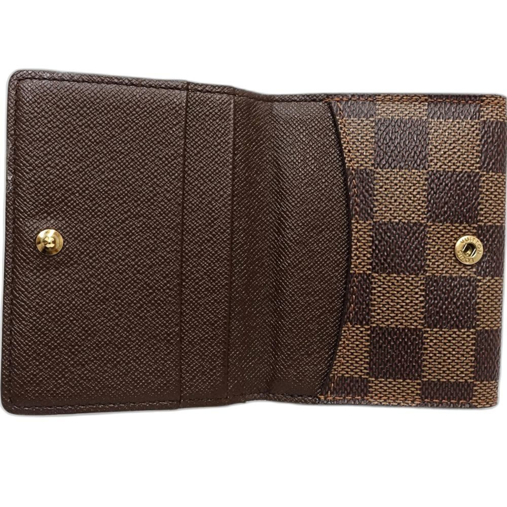 Louis Vuitton Damier Canvas Ebene Damier Canvas Wallet (Bi-Fold) (Pre-Owned)