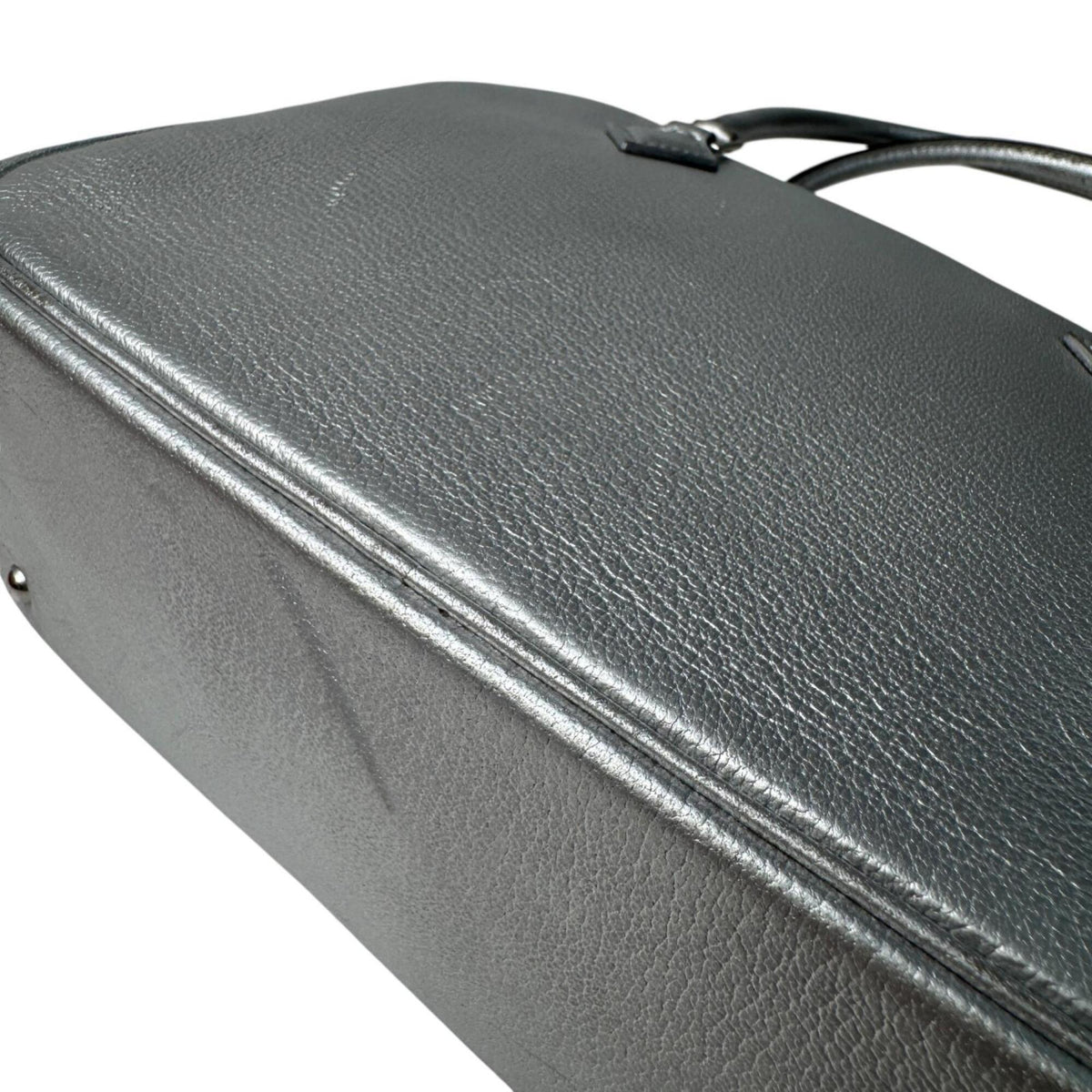 Hermes Silver Leather Handbag (Pre-Owned)