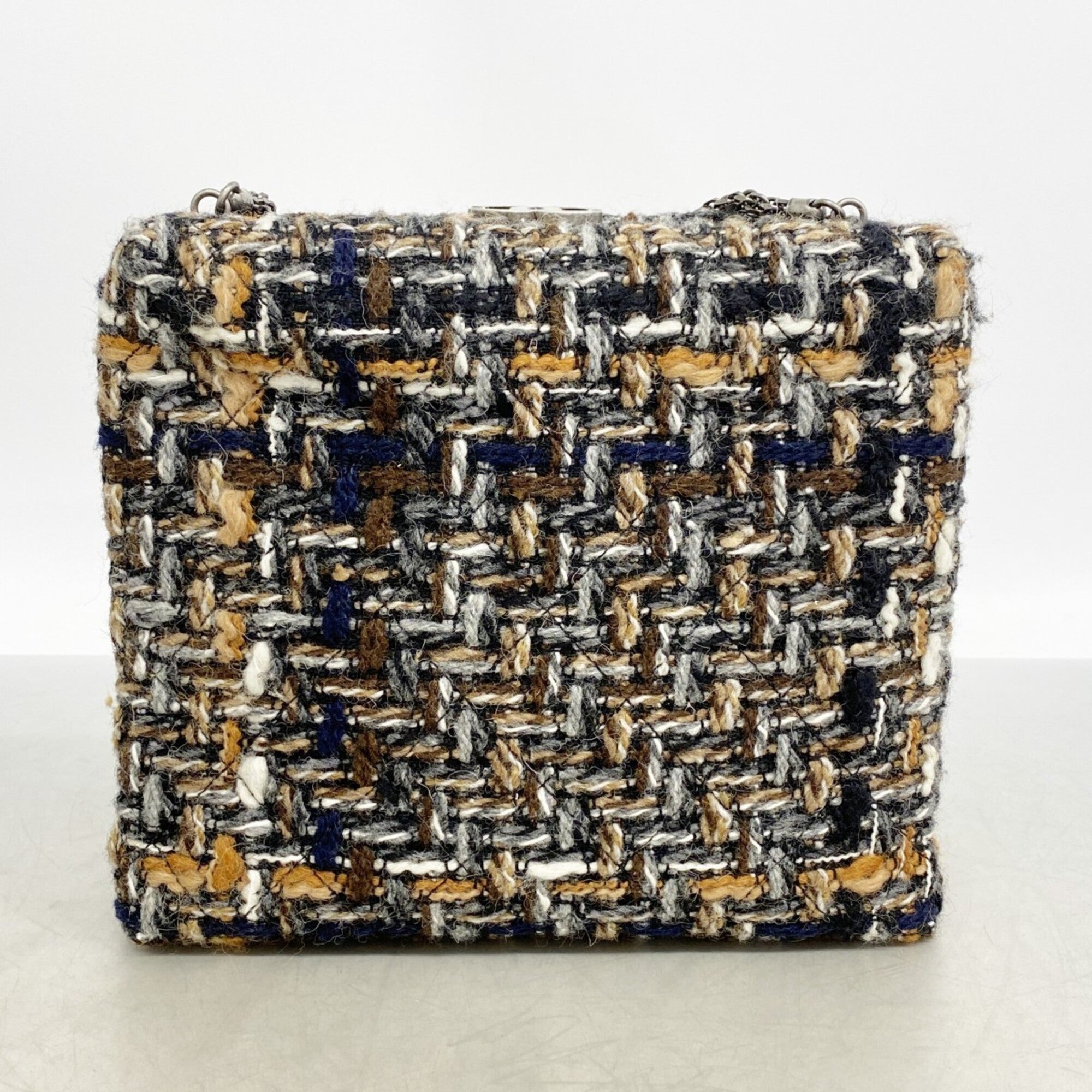 Chanel Black Brown Tweed Shoulder Bag (Pre-Owned)