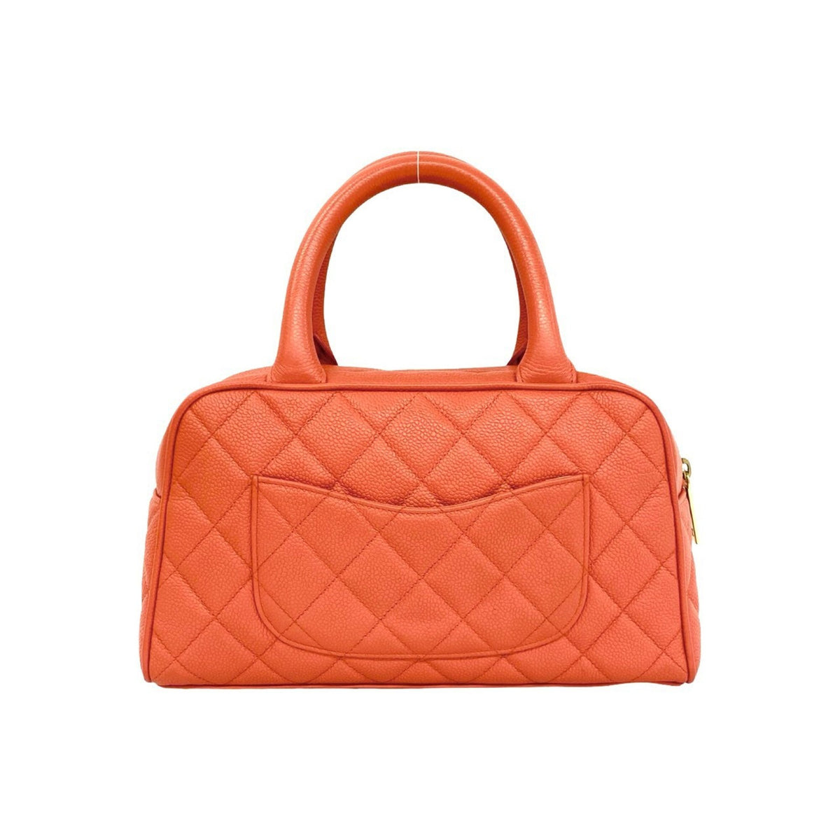 Chanel Pink Grained Calfskin Boston Bag Handbag (Pre-Owned)
