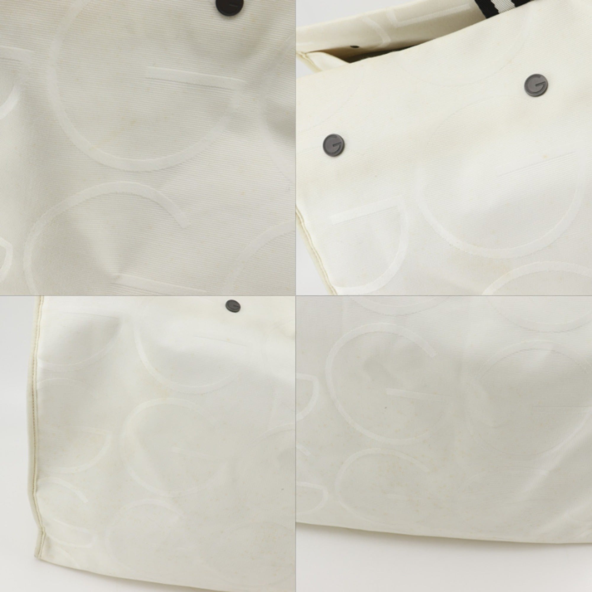 Gucci White Canvas Tote Bag (Pre-Owned)