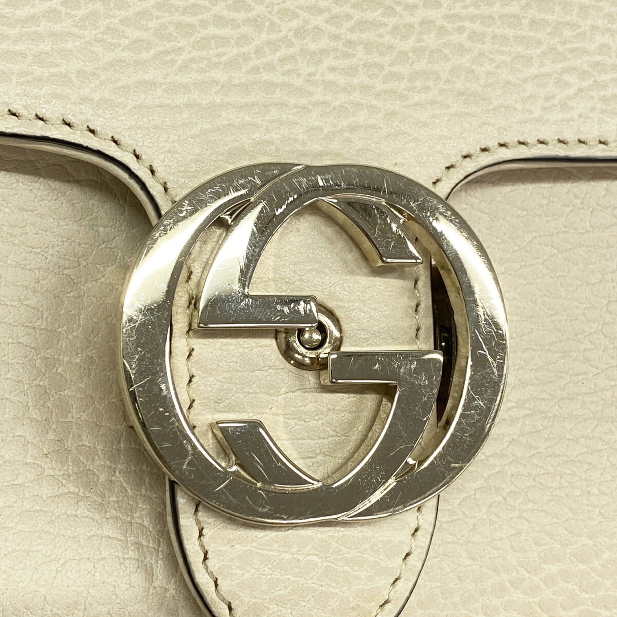 Gucci Ivory Leather Shoulder Bag (Pre-Owned)