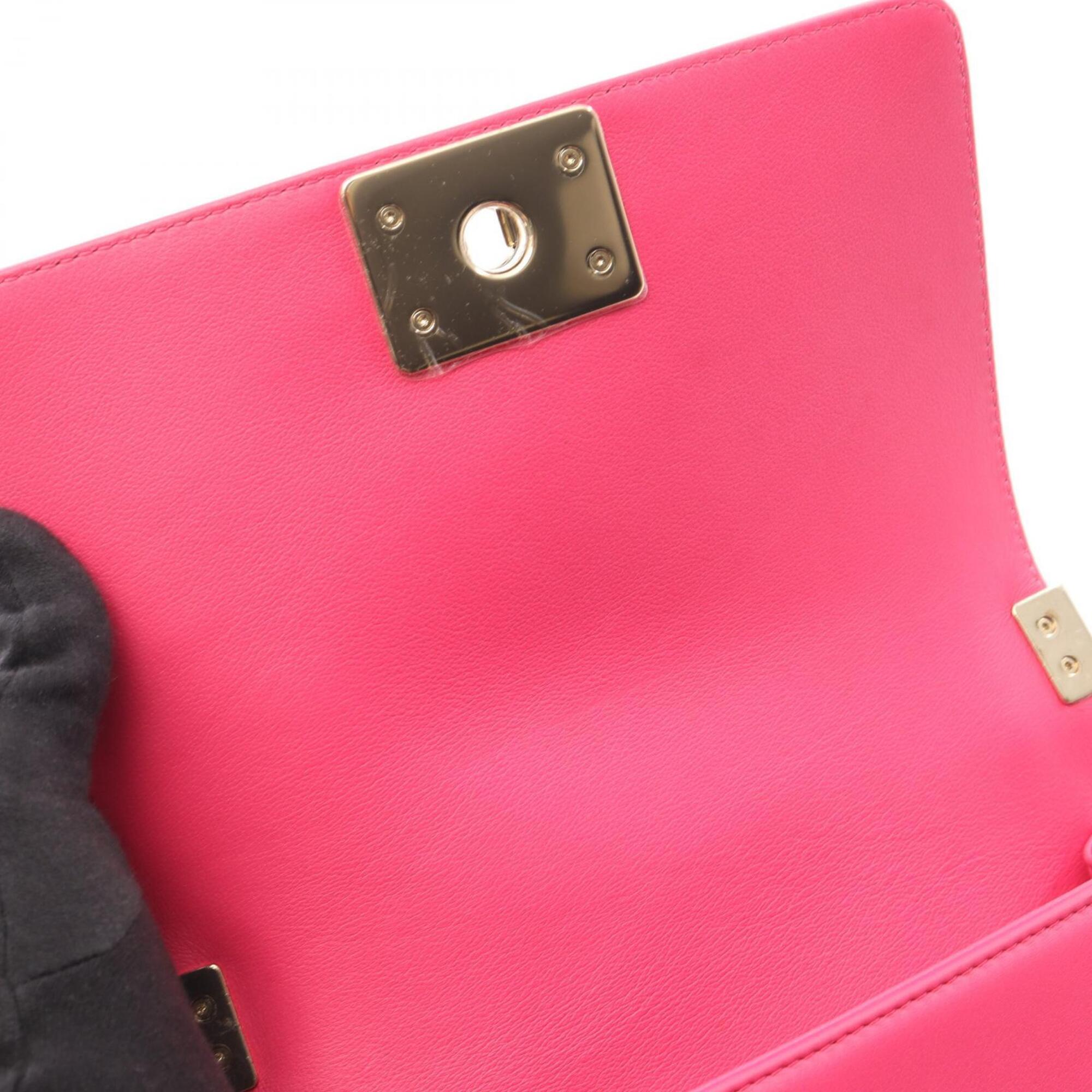 Chanel Pink Leather Handbag Shoulder Bag (Pre-Owned)