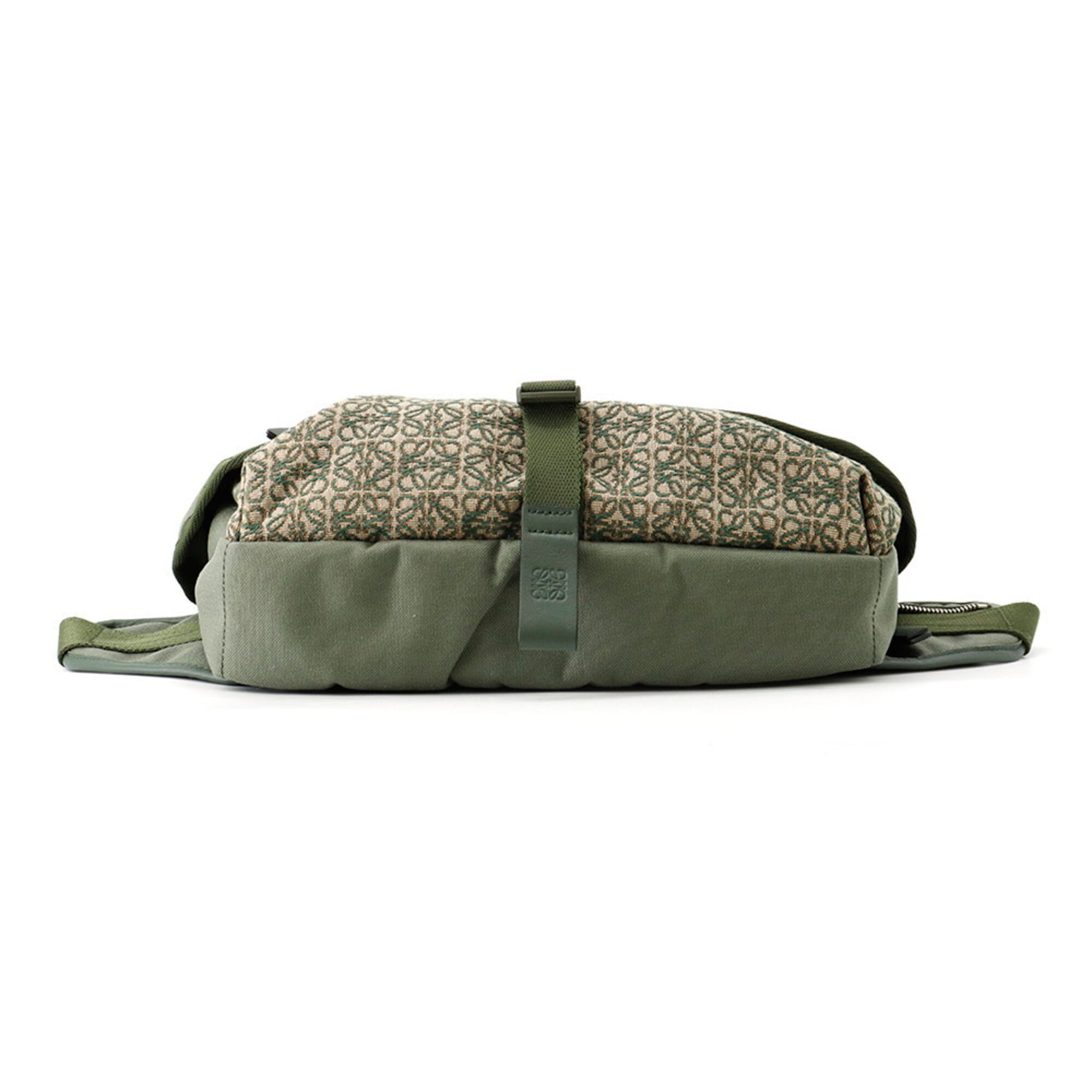 Loewe Green Khaki Canvas Handbag Sling Bag (Pre-Owned)