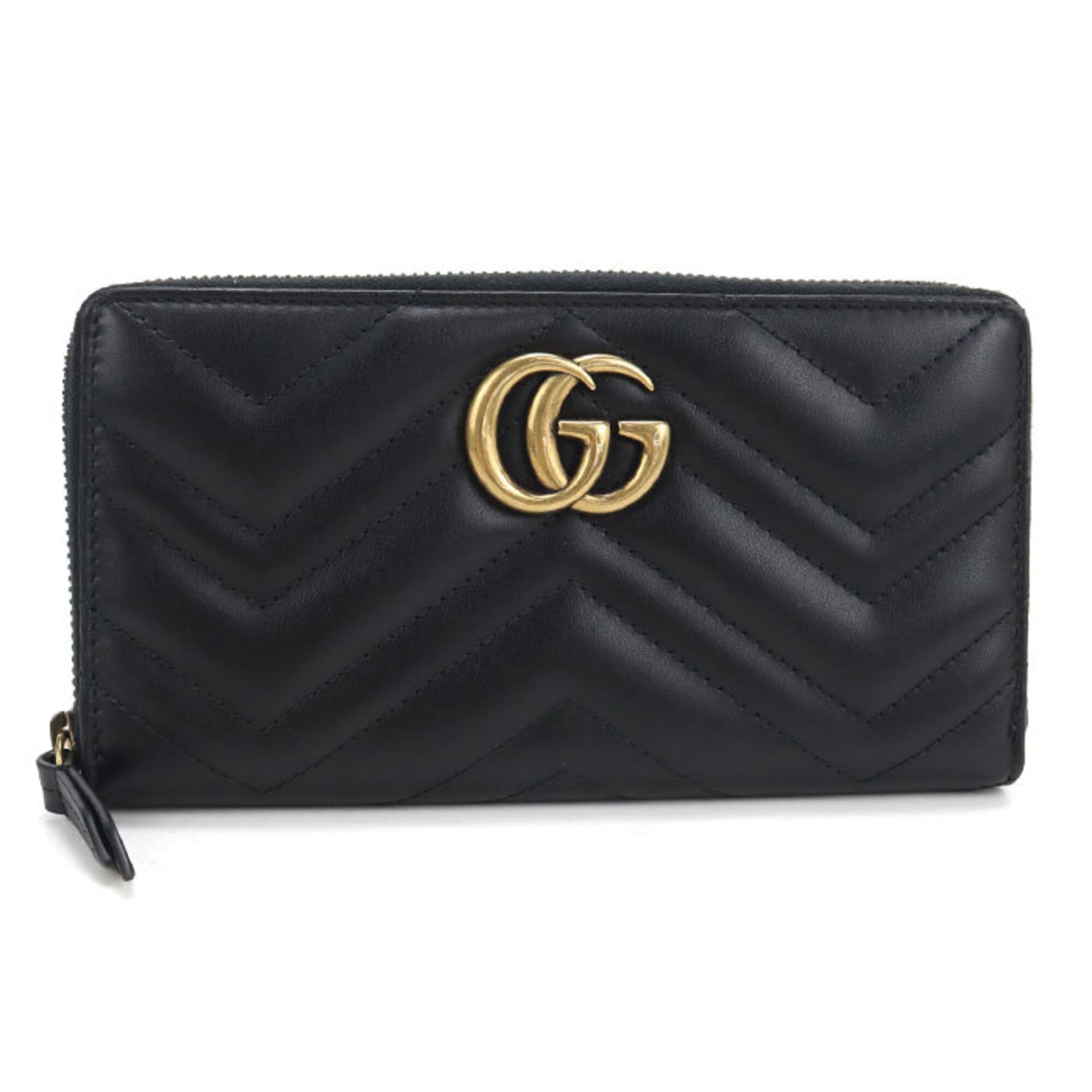 Gucci Black Leather Long Wallet (Bi-Fold) (Pre-Owned)