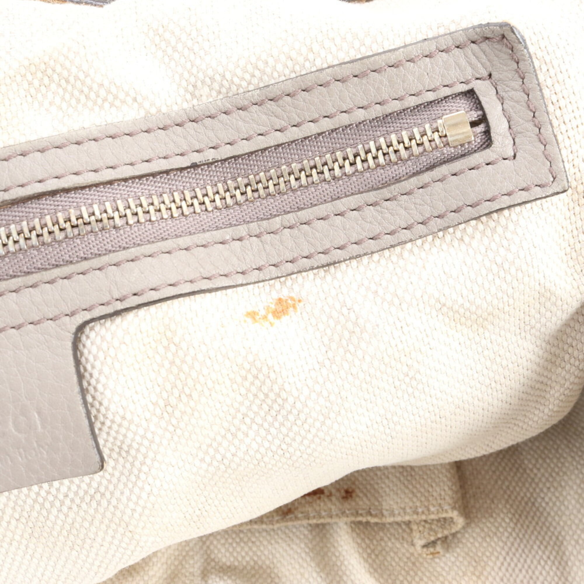 Gucci Soho Gray Beige Leather Handbag (Pre-Owned)